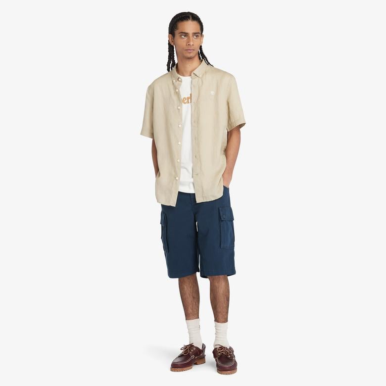Timberland Linen Erkek Krem Rengi T-Shirt