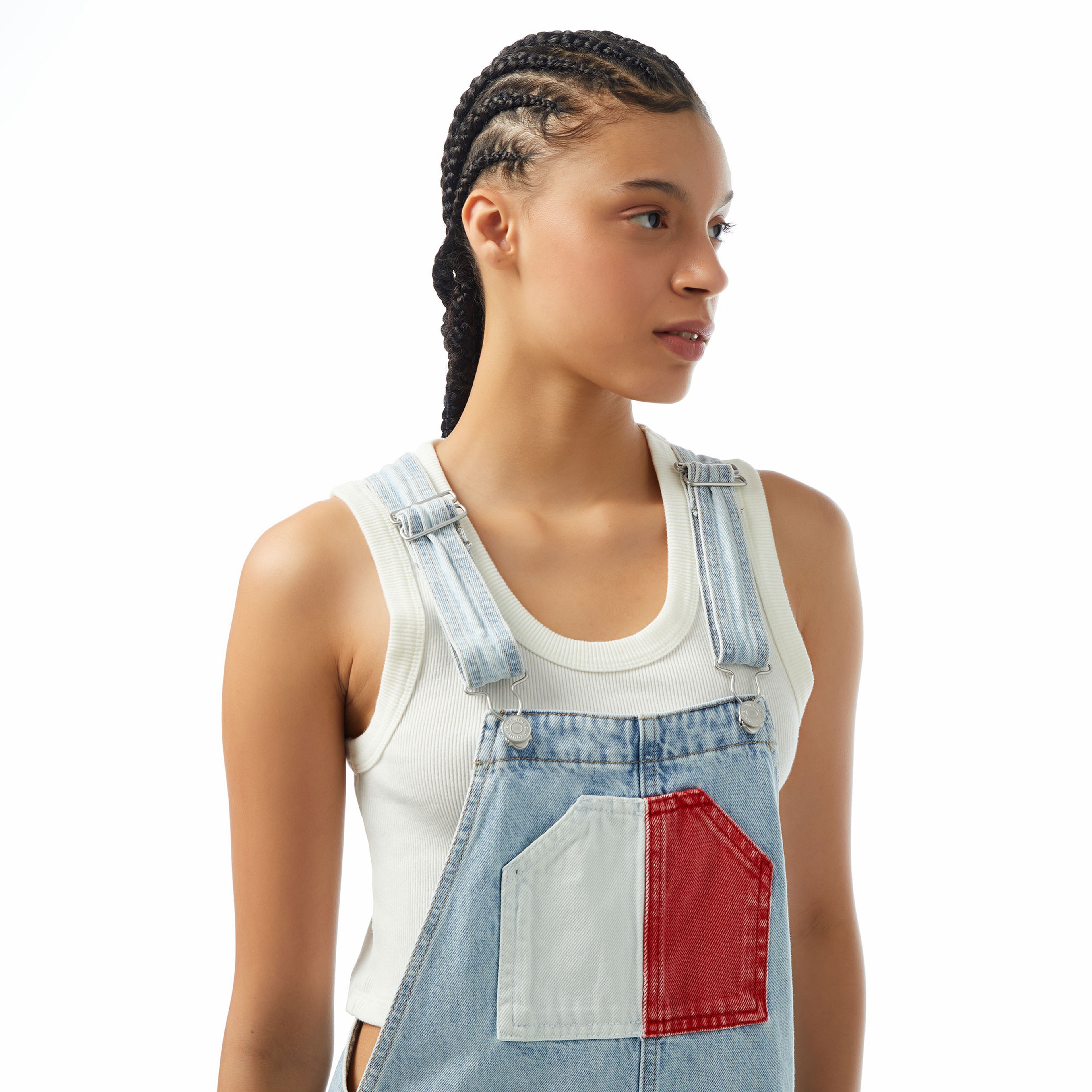 Tommy Jeans Dungarential Flag Kadın Mavi Elbise