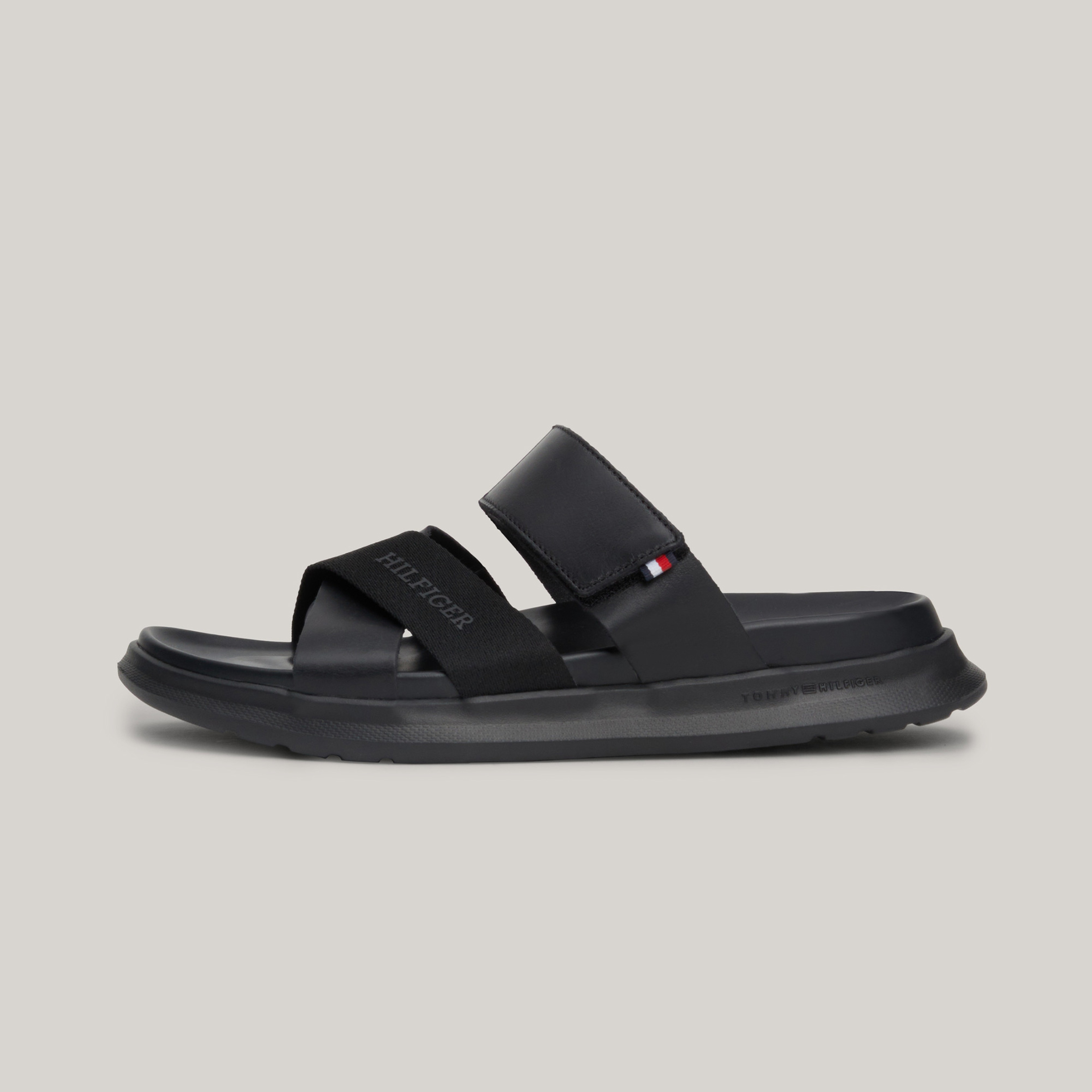 Tommy Hilfiger Çapraz Askılı Erkek Siyah Sandalet