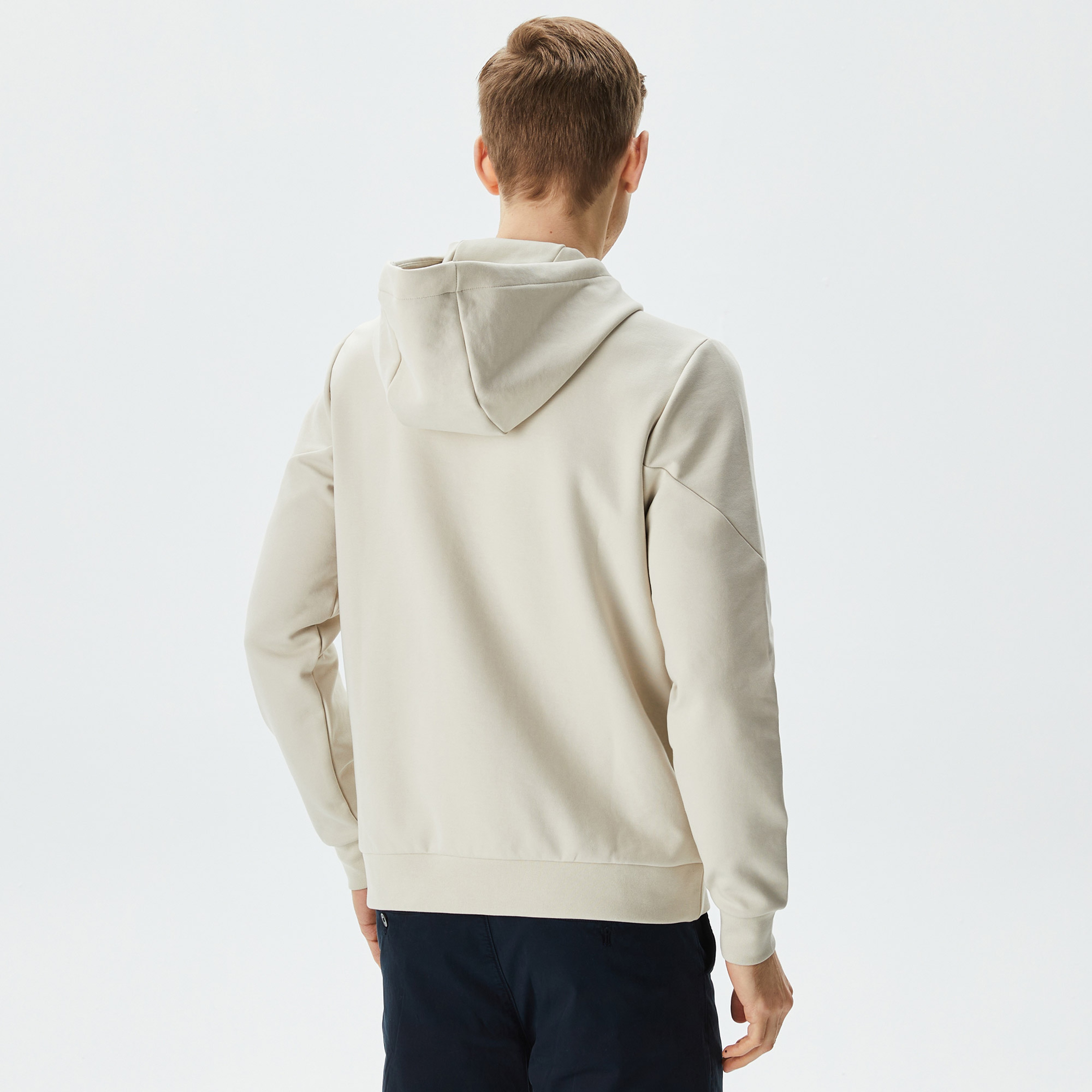 Tommy Hilfiger Graphic Hoodie Erkek Bej Sweatshirt