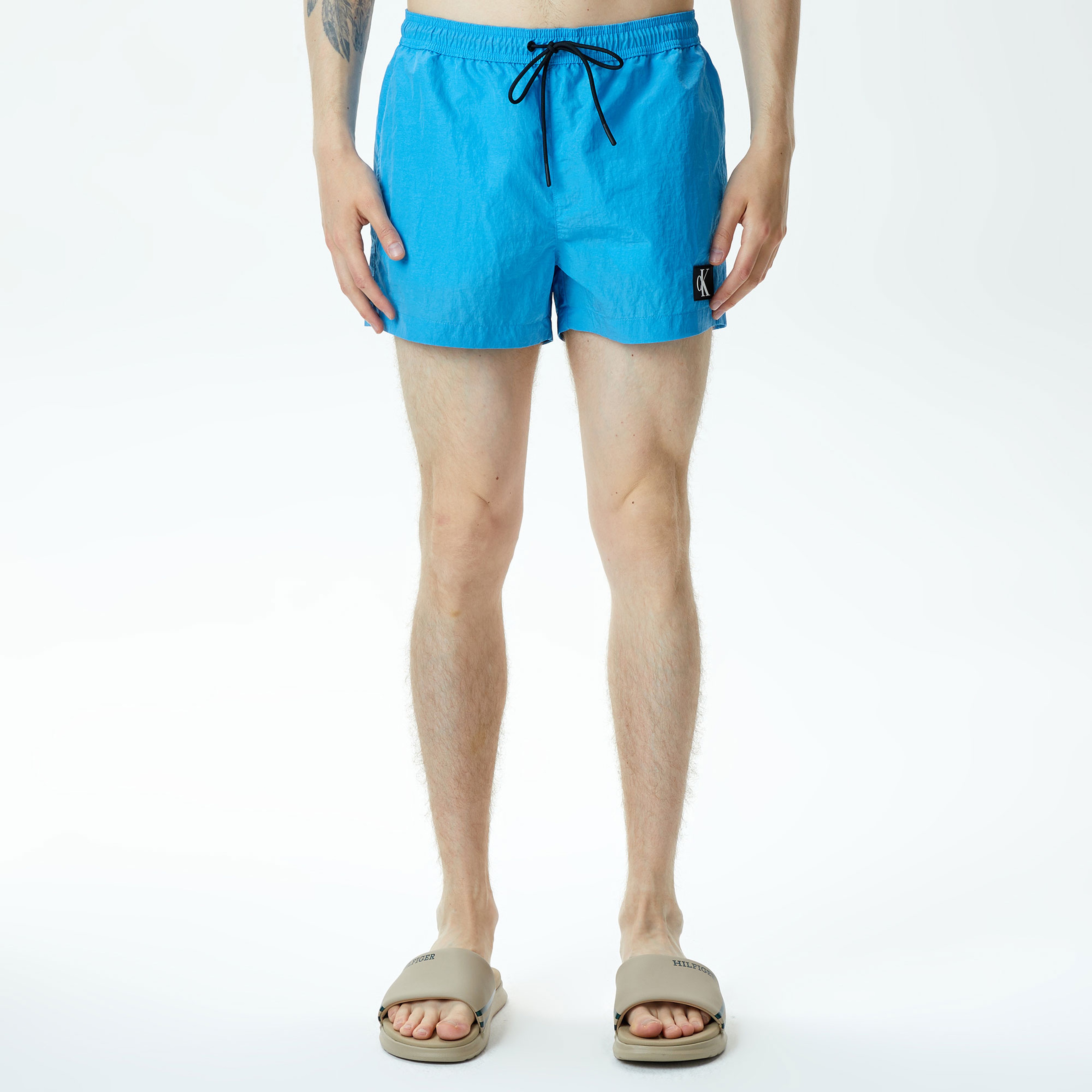 Calvin Klein Monogram Naylon Erkek Mavi Mayo Şort