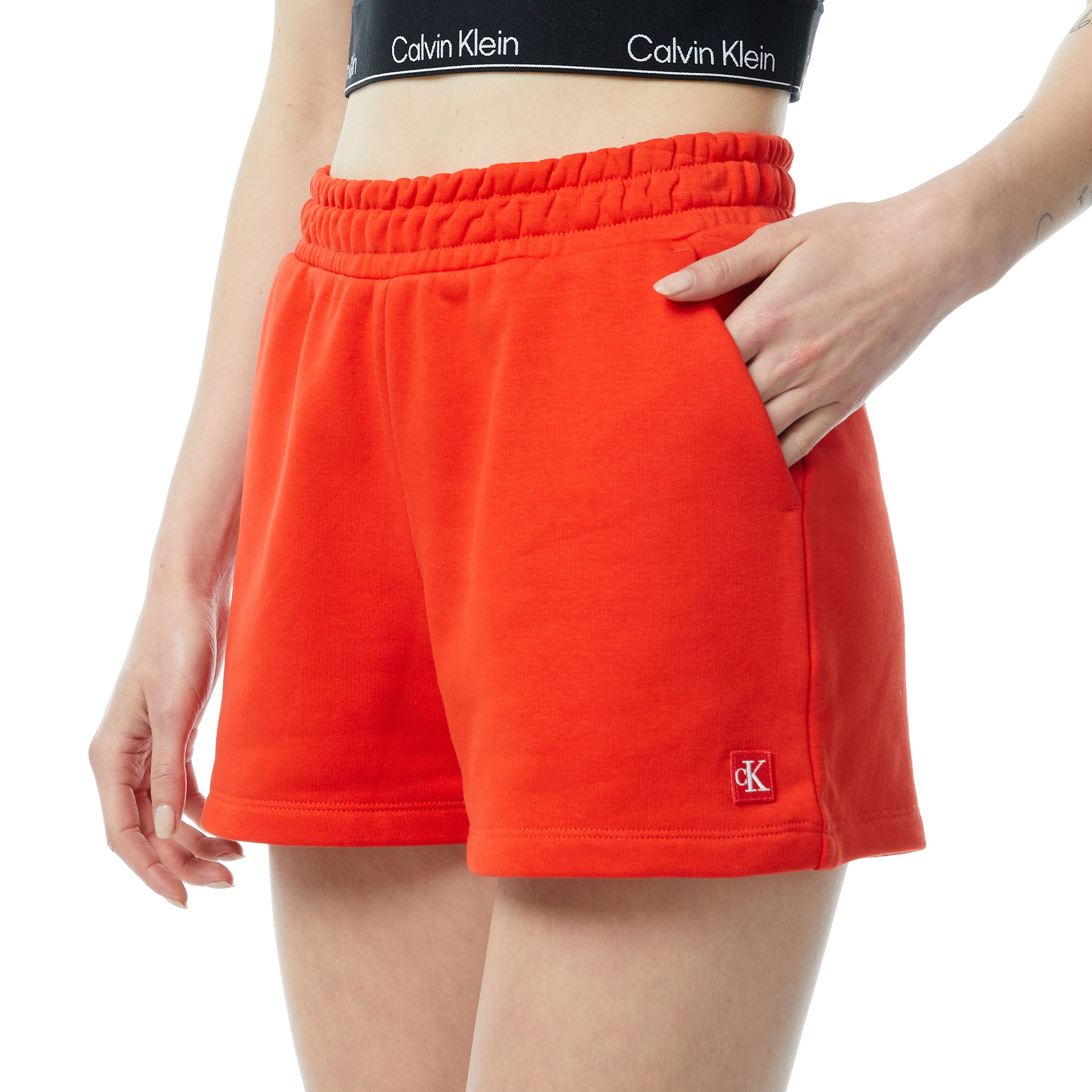 Calvin Klein Jeans Embro Badge Kadın Kırmızı Şort