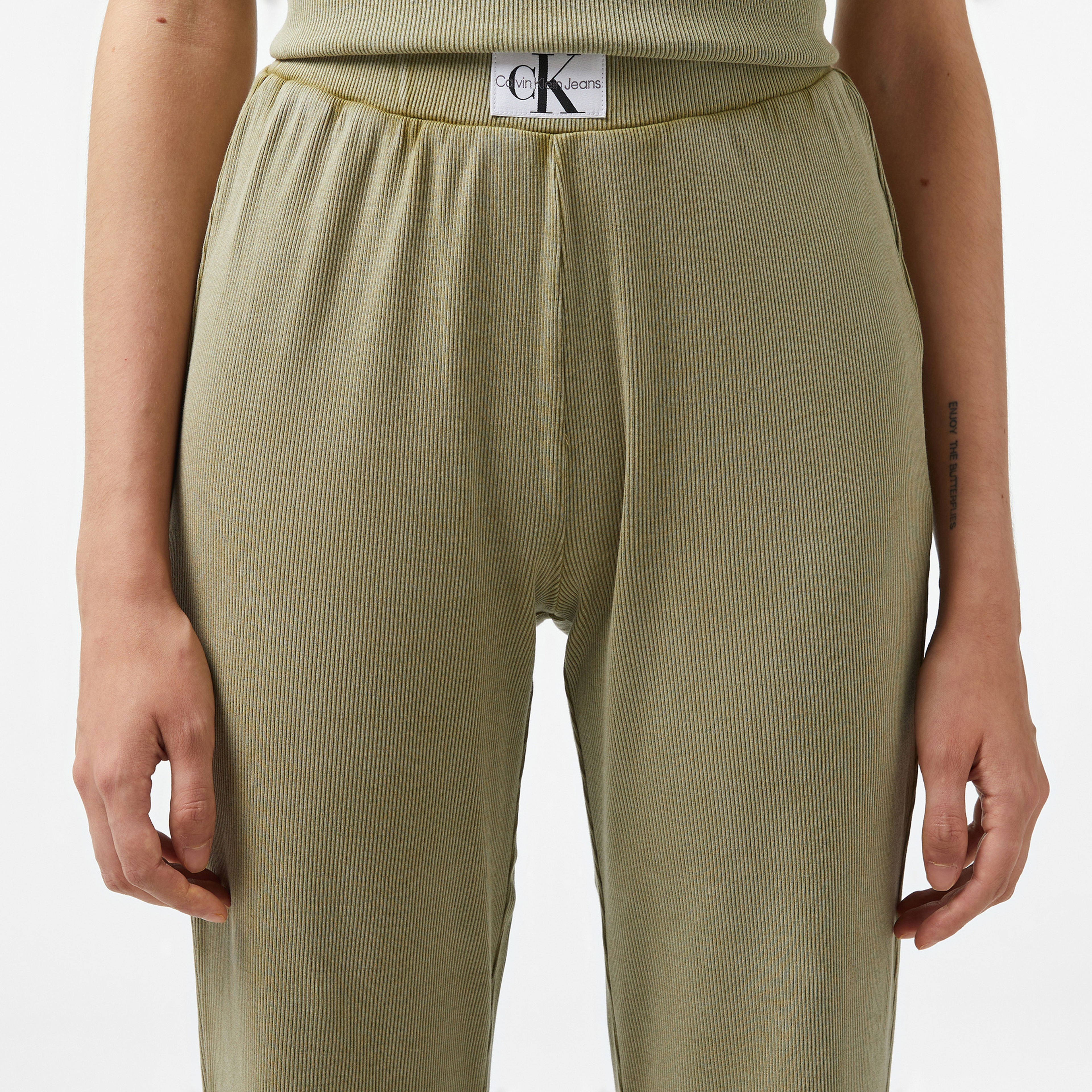 Calvin Klein Jeans Woven Label Kadın Yeşil Eşofman Altı