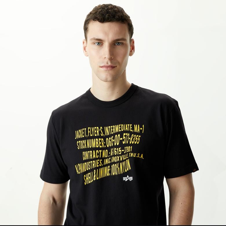 Alpha Industries Alphaarped Label Unisex Siyah T-Shirt