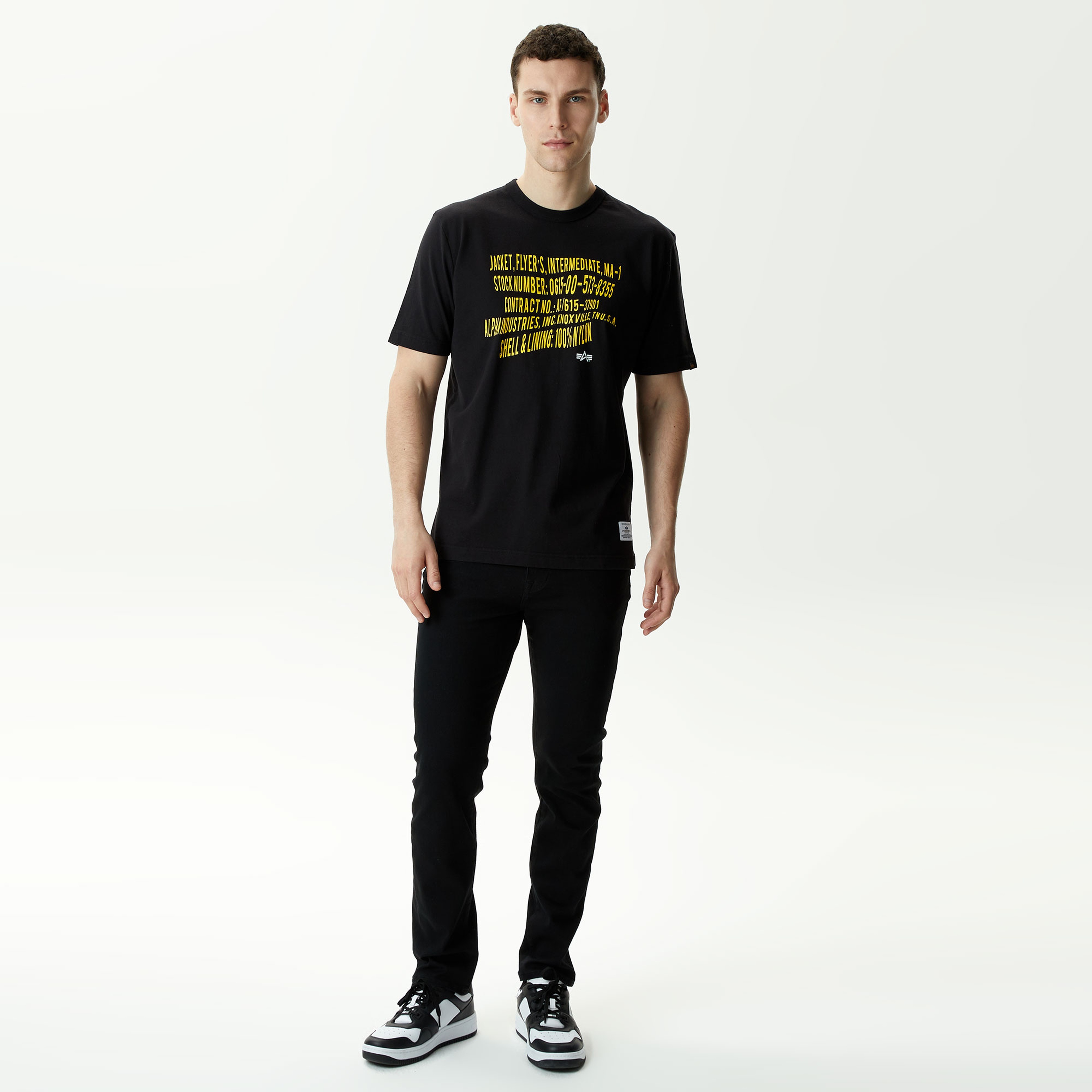 Alpha Industries Alphaarped Label Unisex Siyah T-Shirt