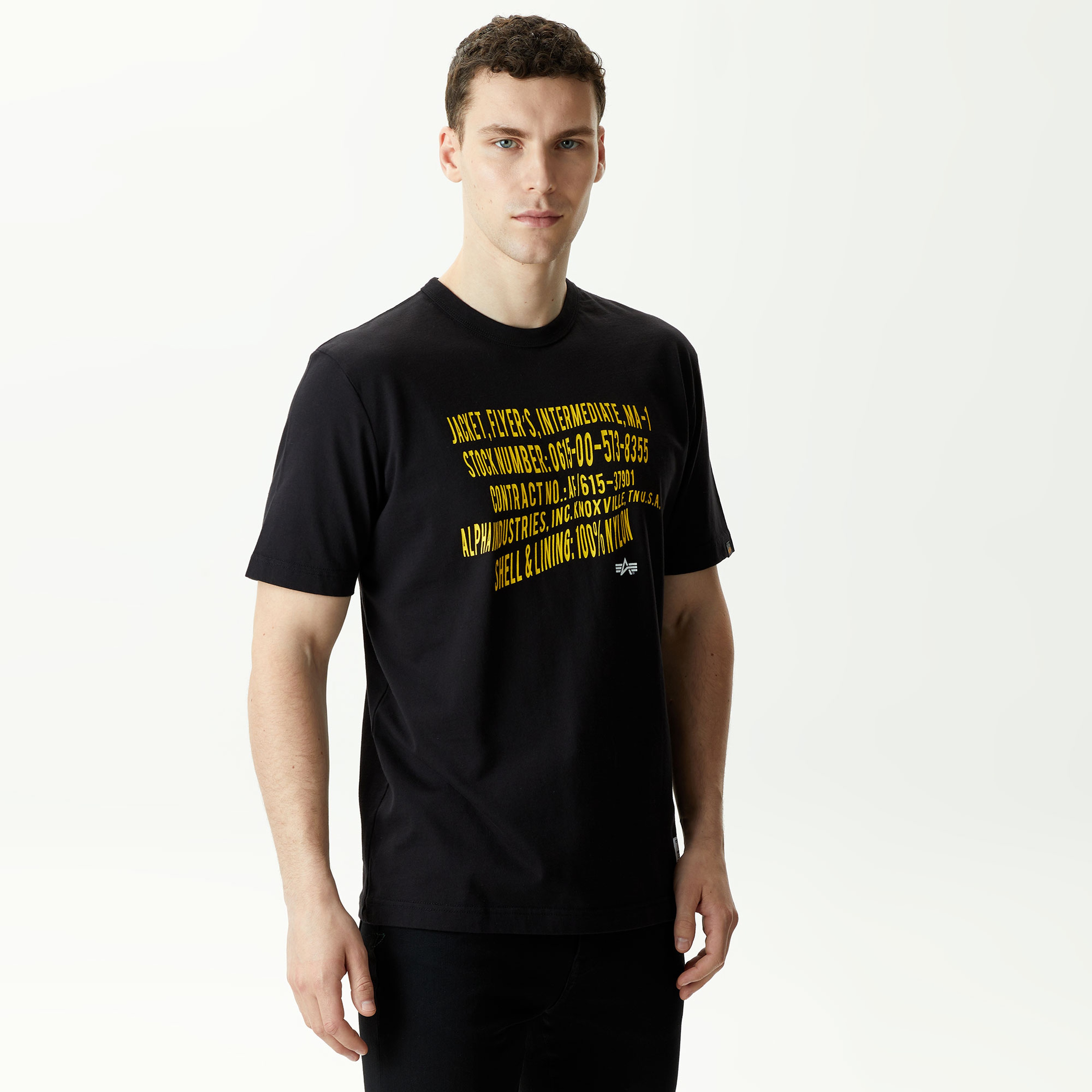 Alpha Industries Alphaarped Label Unisex Siyah T-Shirt