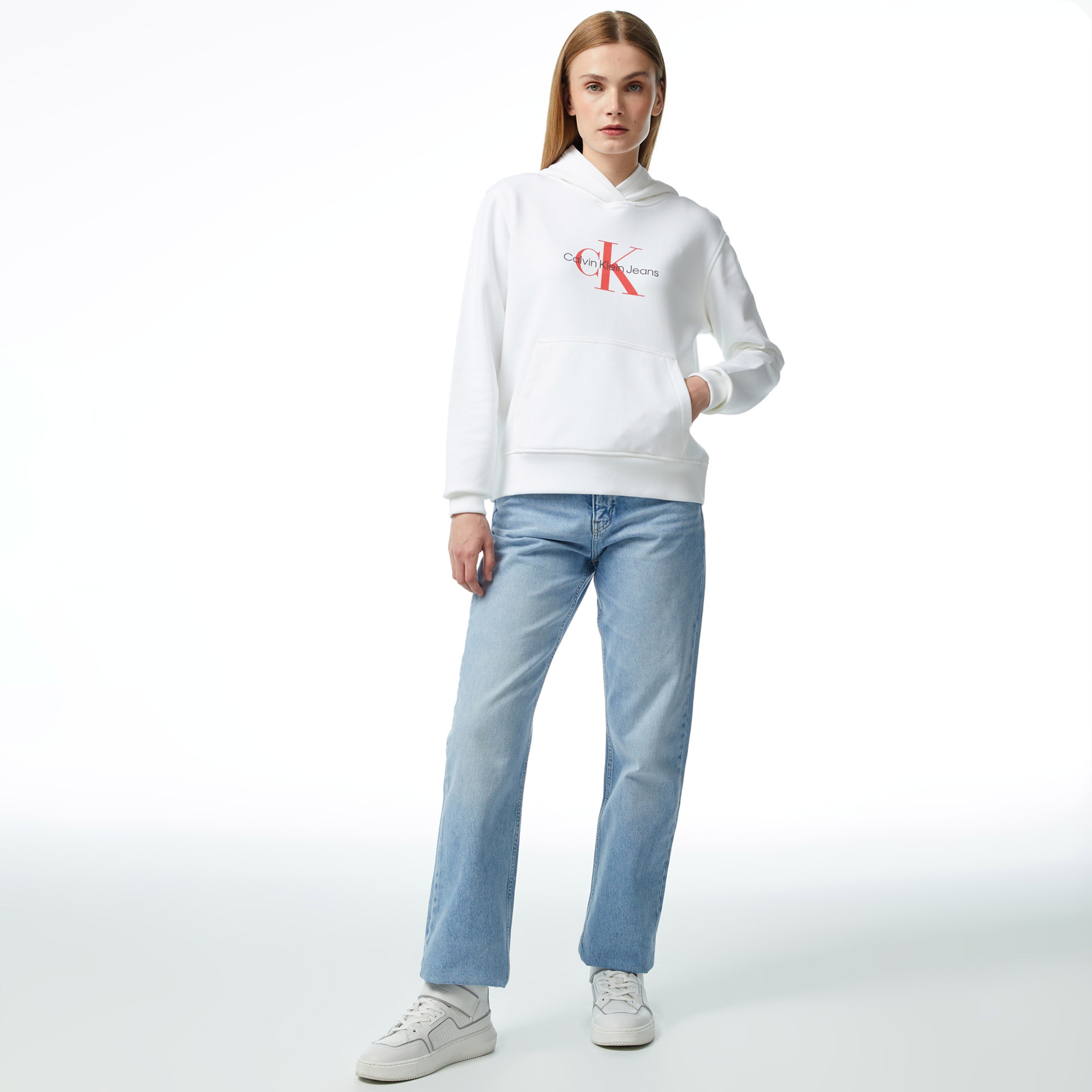 Calvin Klein Kadın Beyaz Sweatshirt