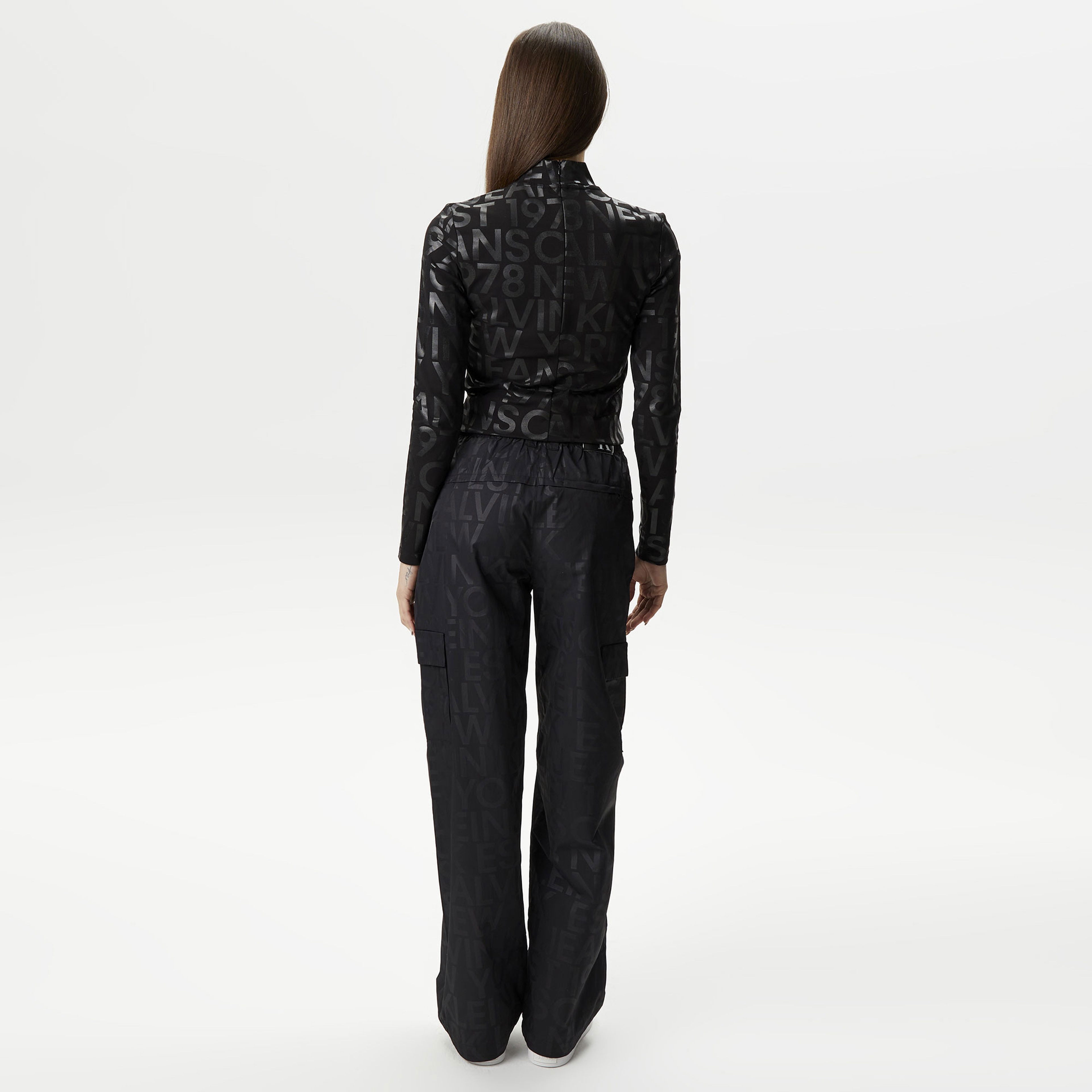 Calvin Klein Jeans Black And White Kadın Siyah Pantolon