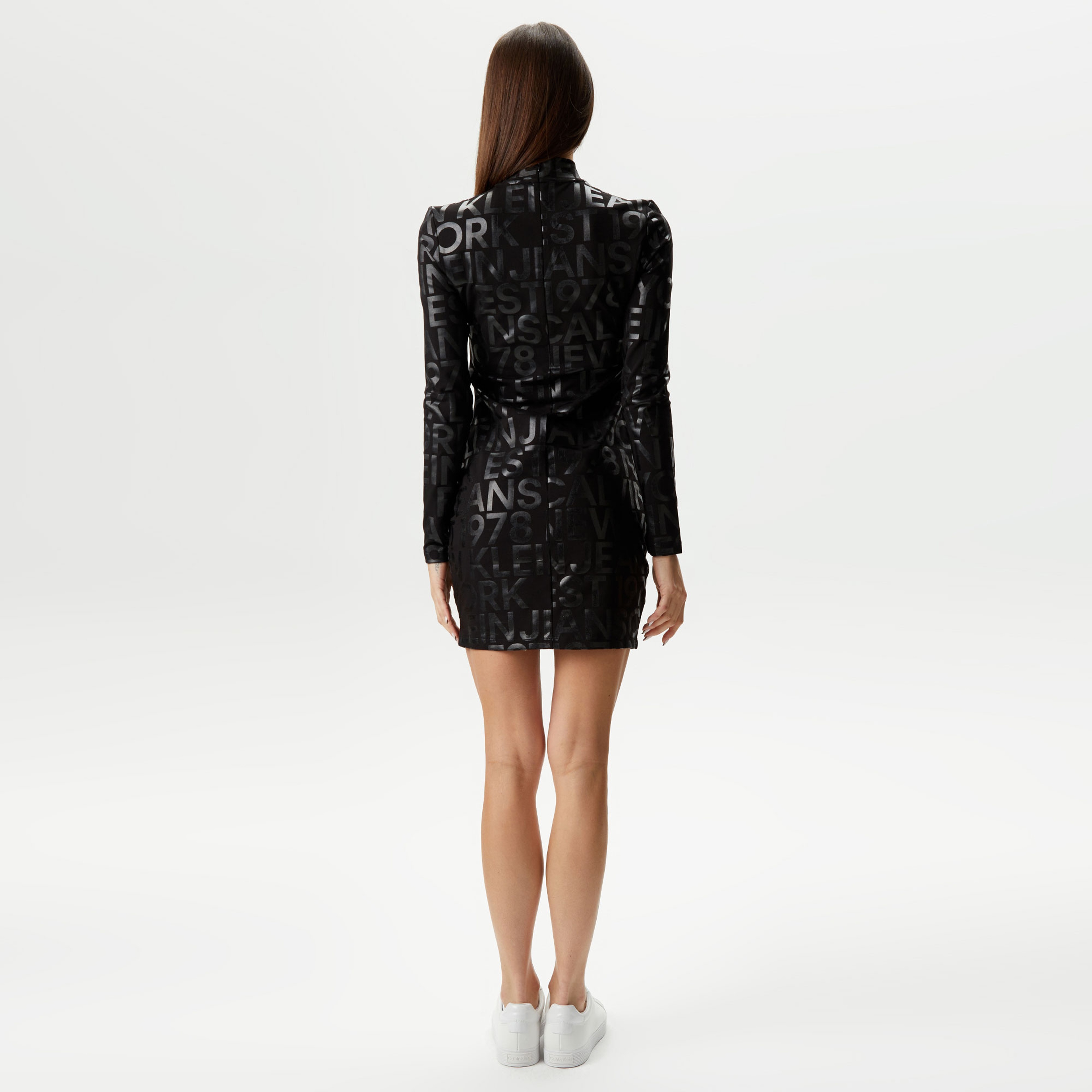 Calvin Klein Jeans Black And White Kadın Siyah Elbise