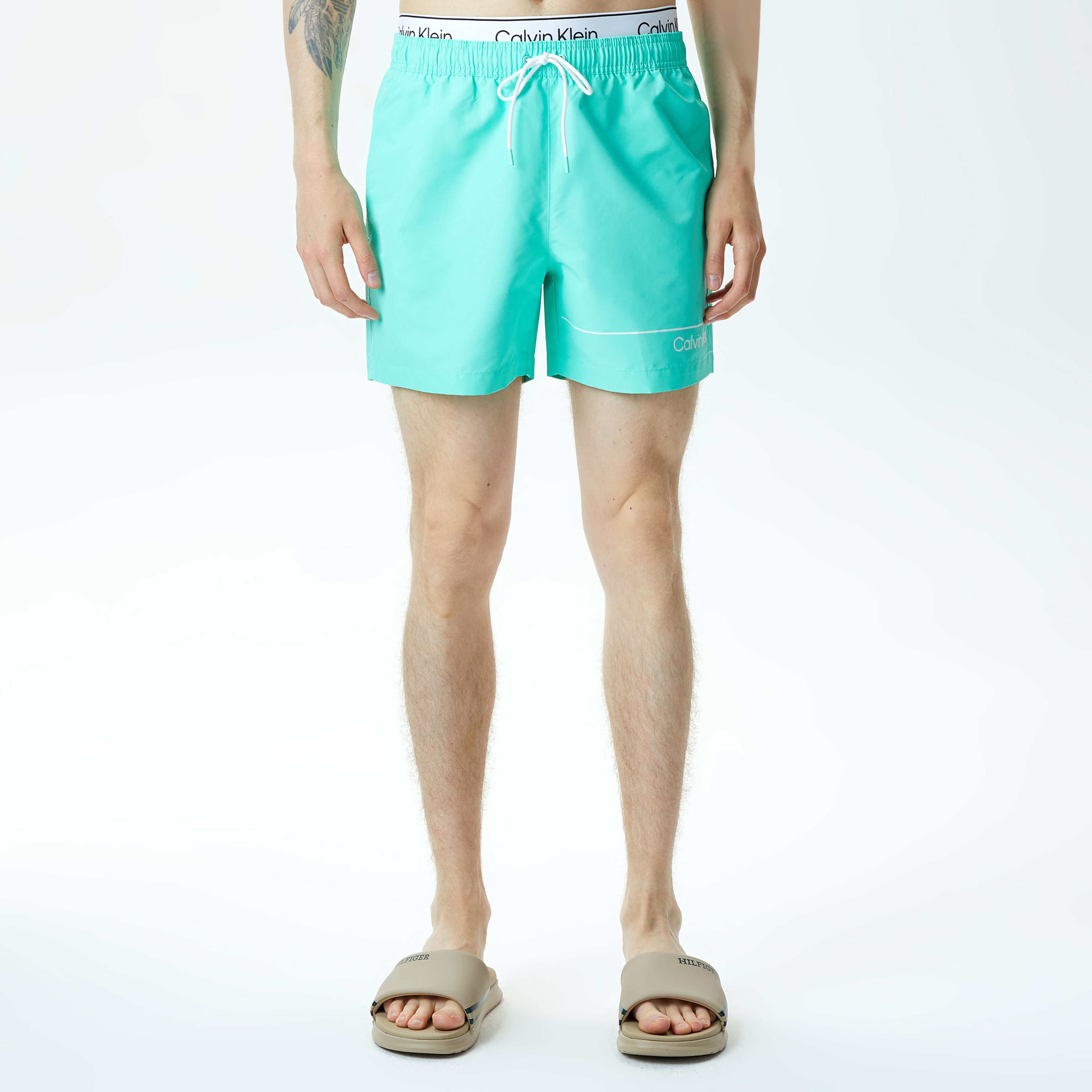 Calvin Klein Meta Legacy Erkek Yeşil Mayo Şort
