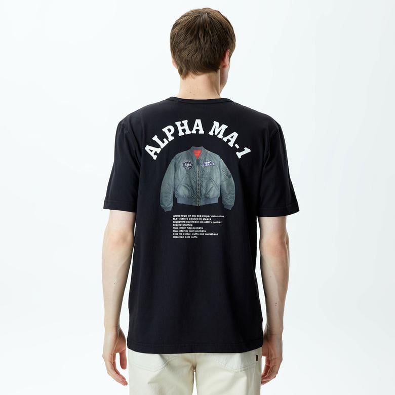 Alpha Industries Alpha Ma-1 Unisex Siyah T-Shirt