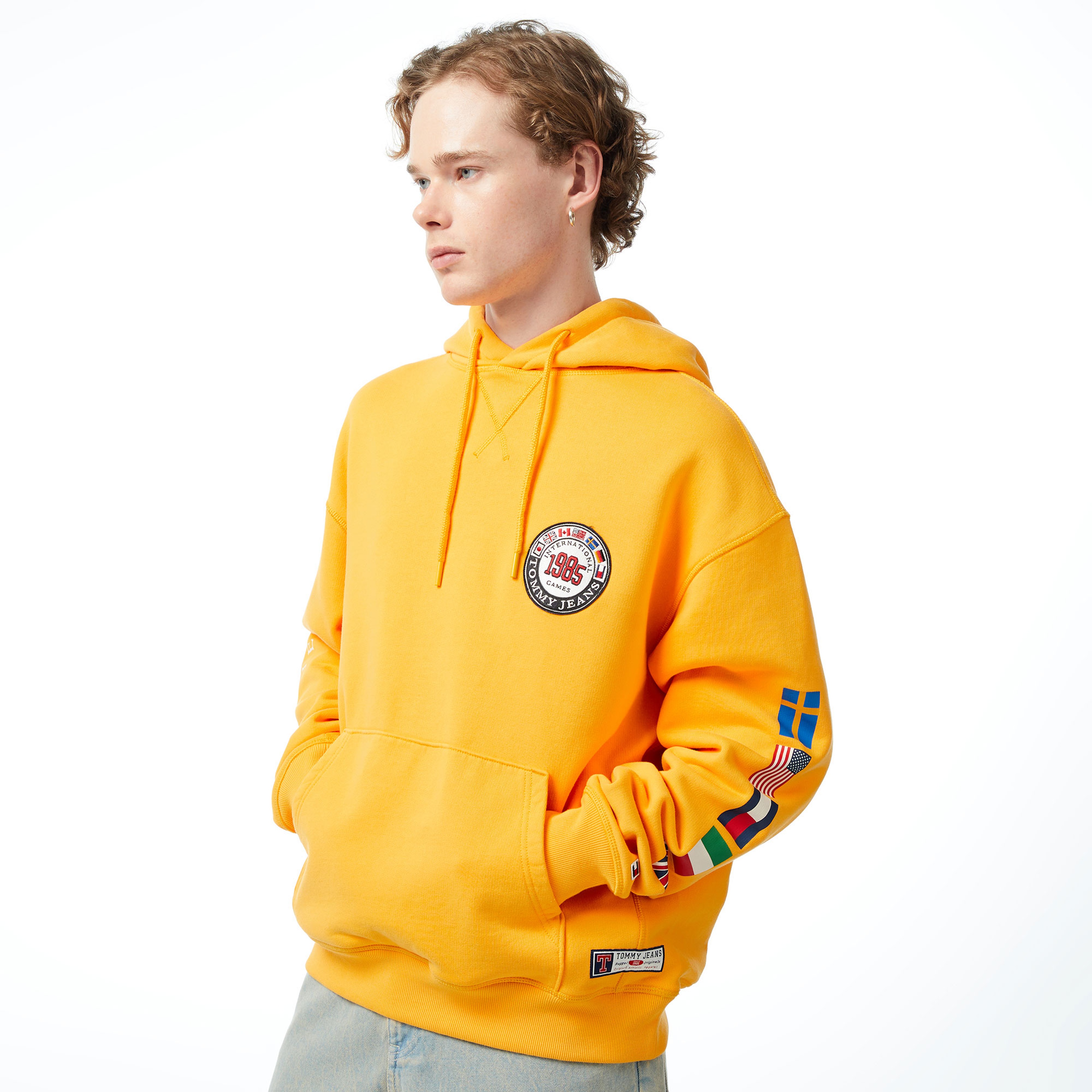 Tommy Jeans Tju Archive Games Erkek Turuncu Hoodie