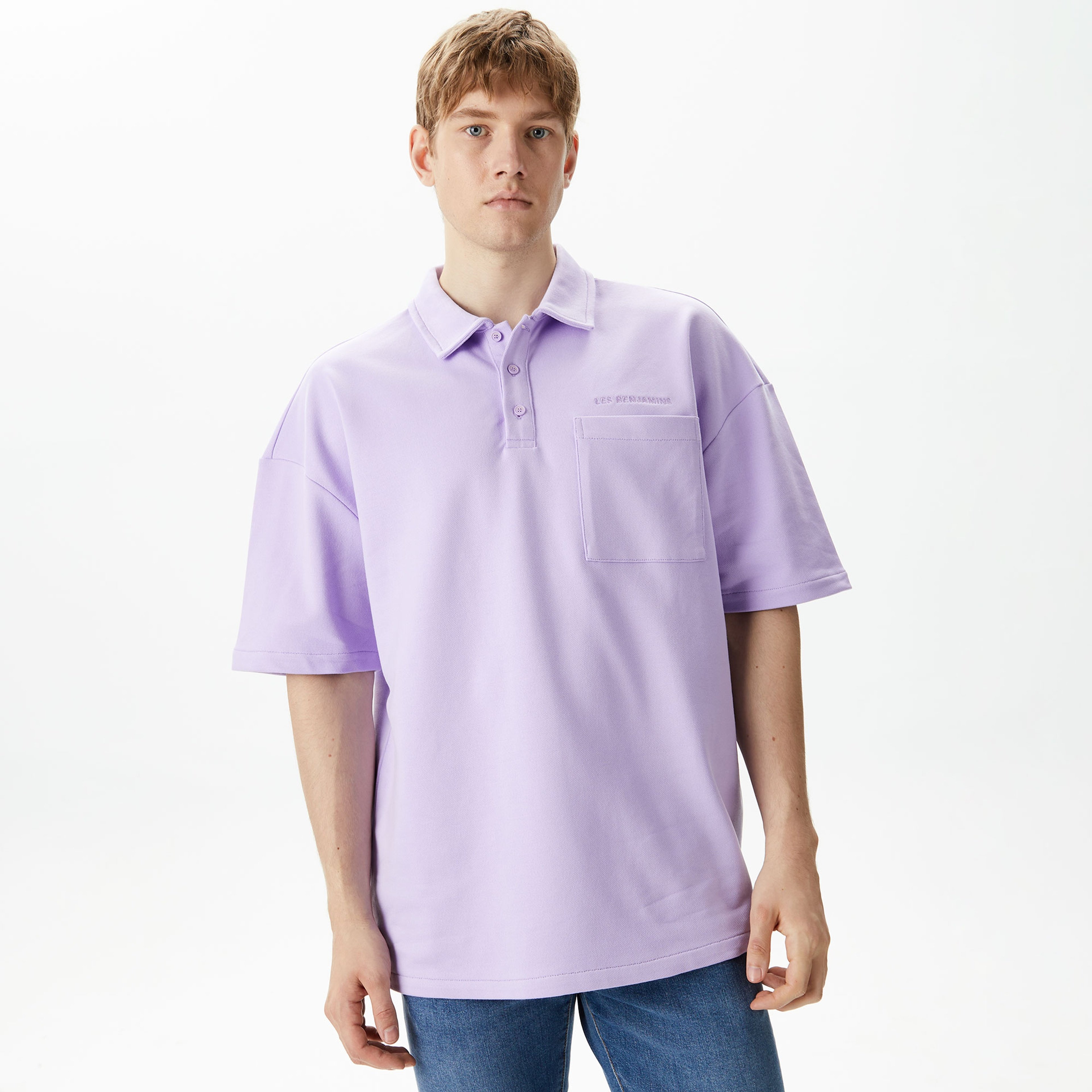 Les Benjamins Essentials 303 Erkek Mor Polo T-Shirt