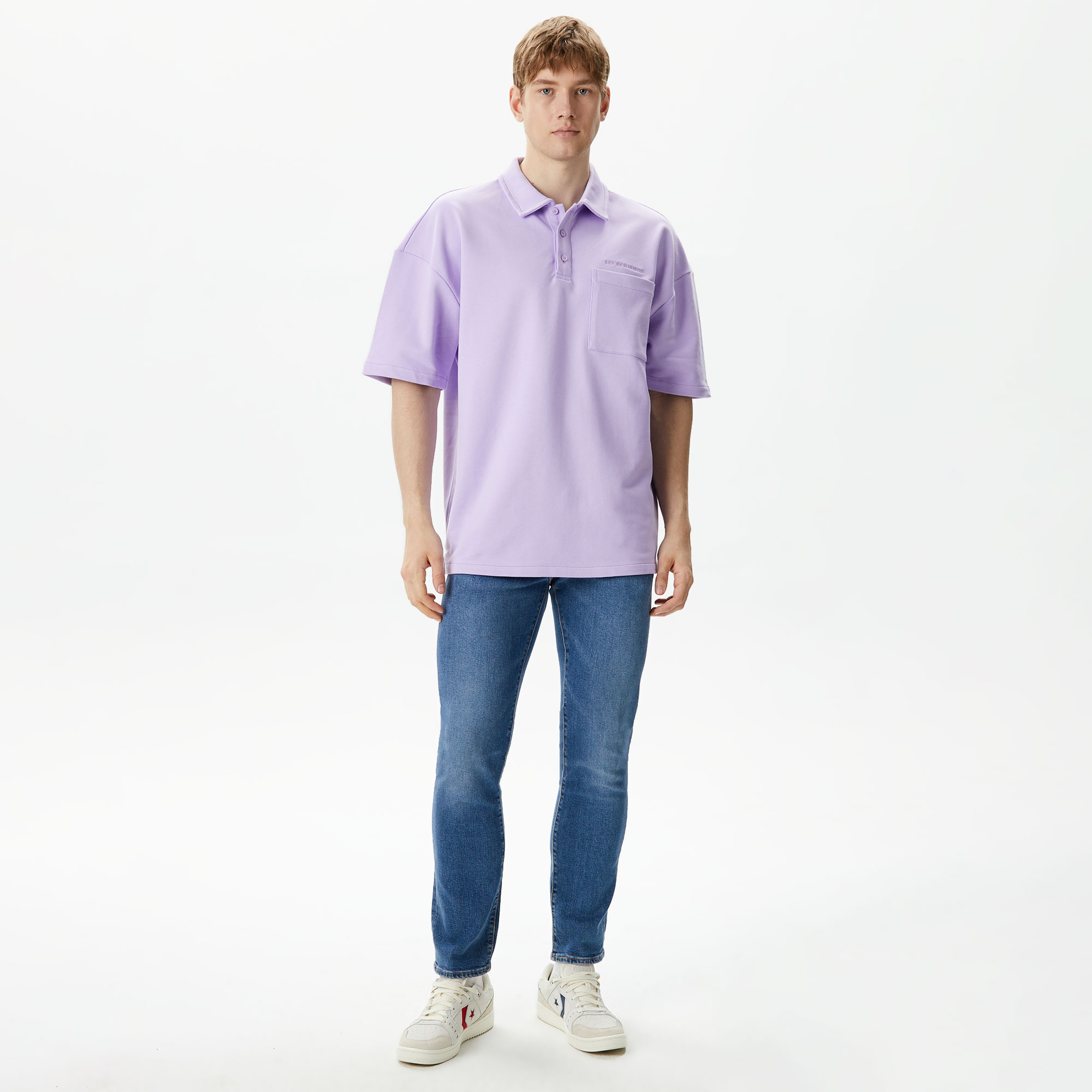 Les Benjamins Essentials 303 Erkek Mor Polo T-Shirt