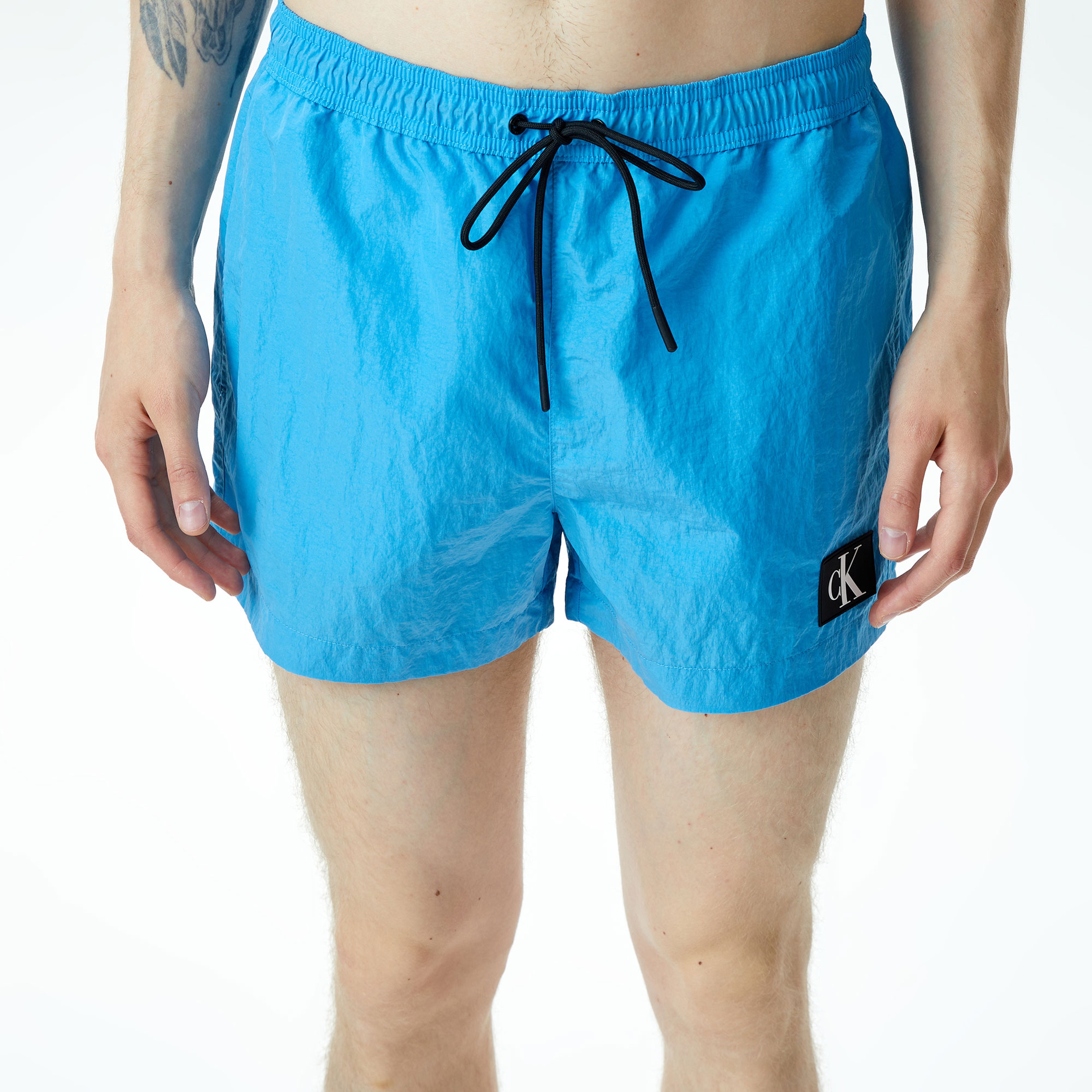 Calvin Klein Monogram Naylon Erkek Mavi Mayo Şort