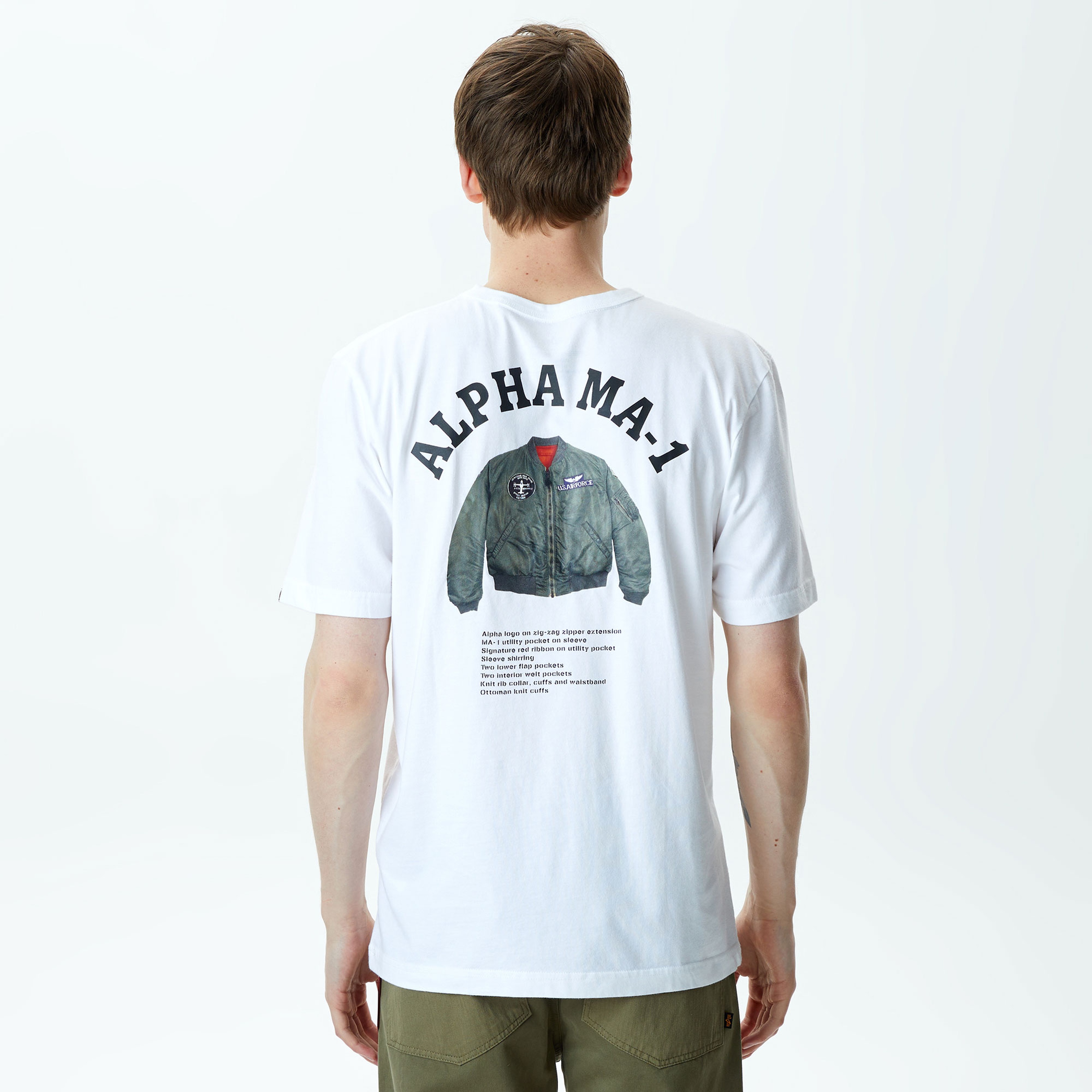 Alpha Industries Alpha Ma-1 Unisex Beyaz T-Shirt