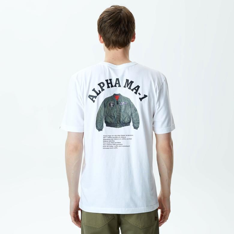 Alpha Industries Alpha Ma-1 Unisex Beyaz T-Shirt