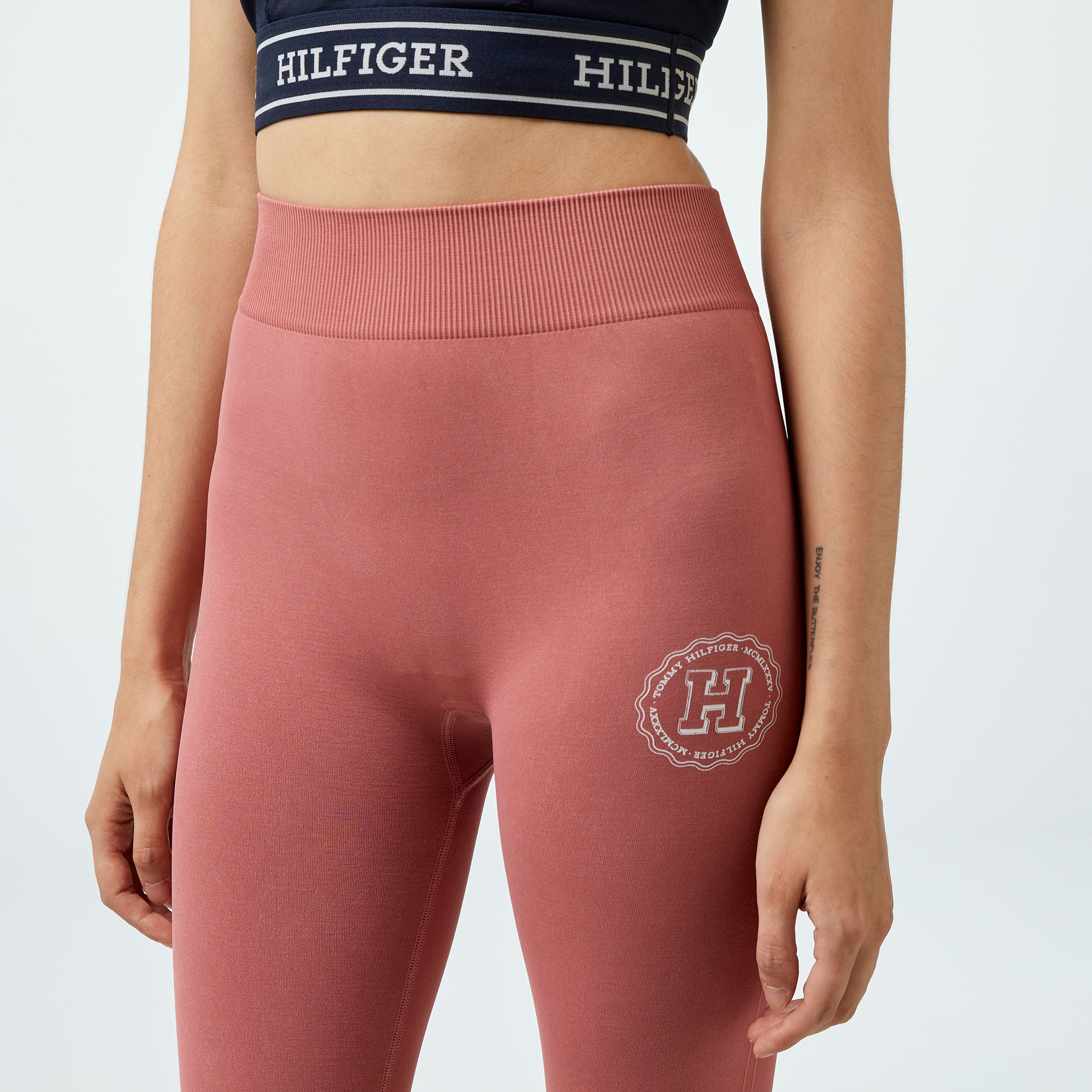 Tommy Hilfiger Varsity Seam Essential Kadın Pembe Tayt