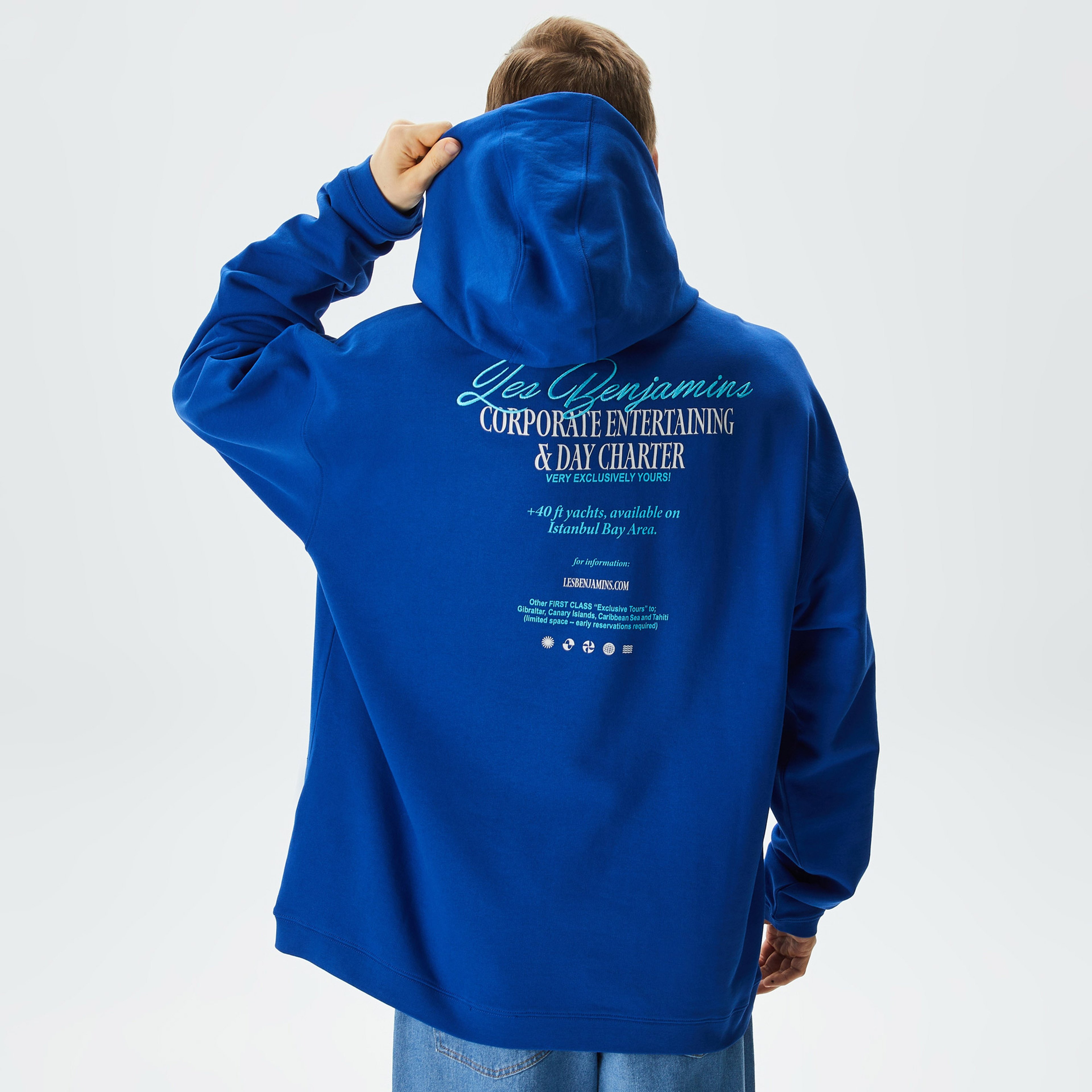 Les Benjamins Kısmet Voyage East to West 006 Erkek Mavi Hoodie