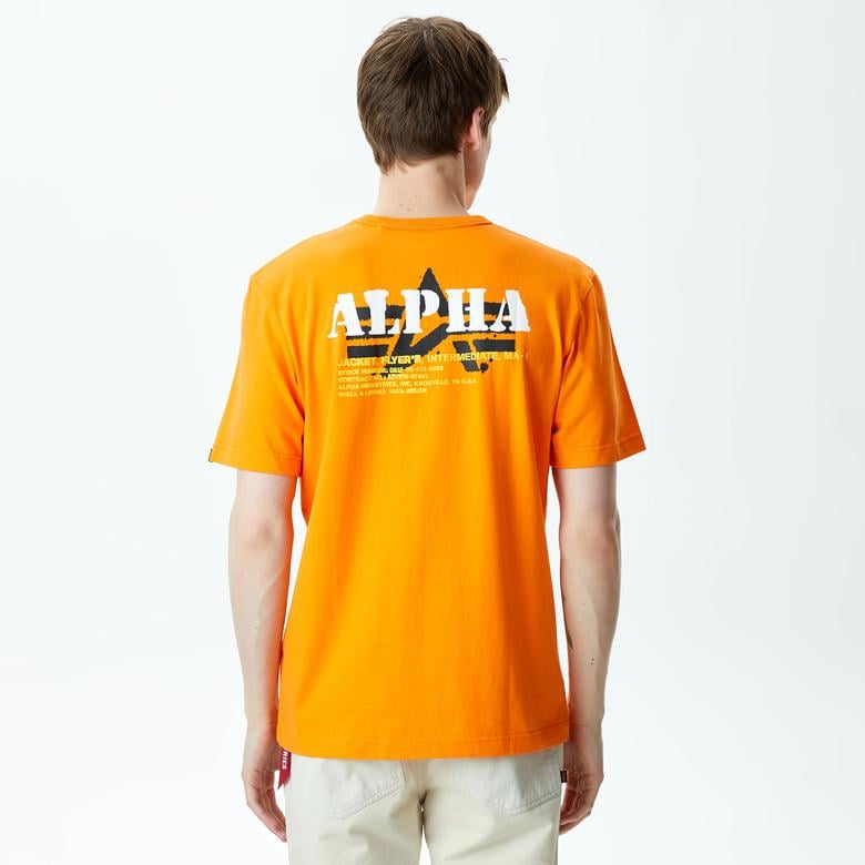 Alpha Industries Alpha Stencil Unisex Turuncu T-Shirt