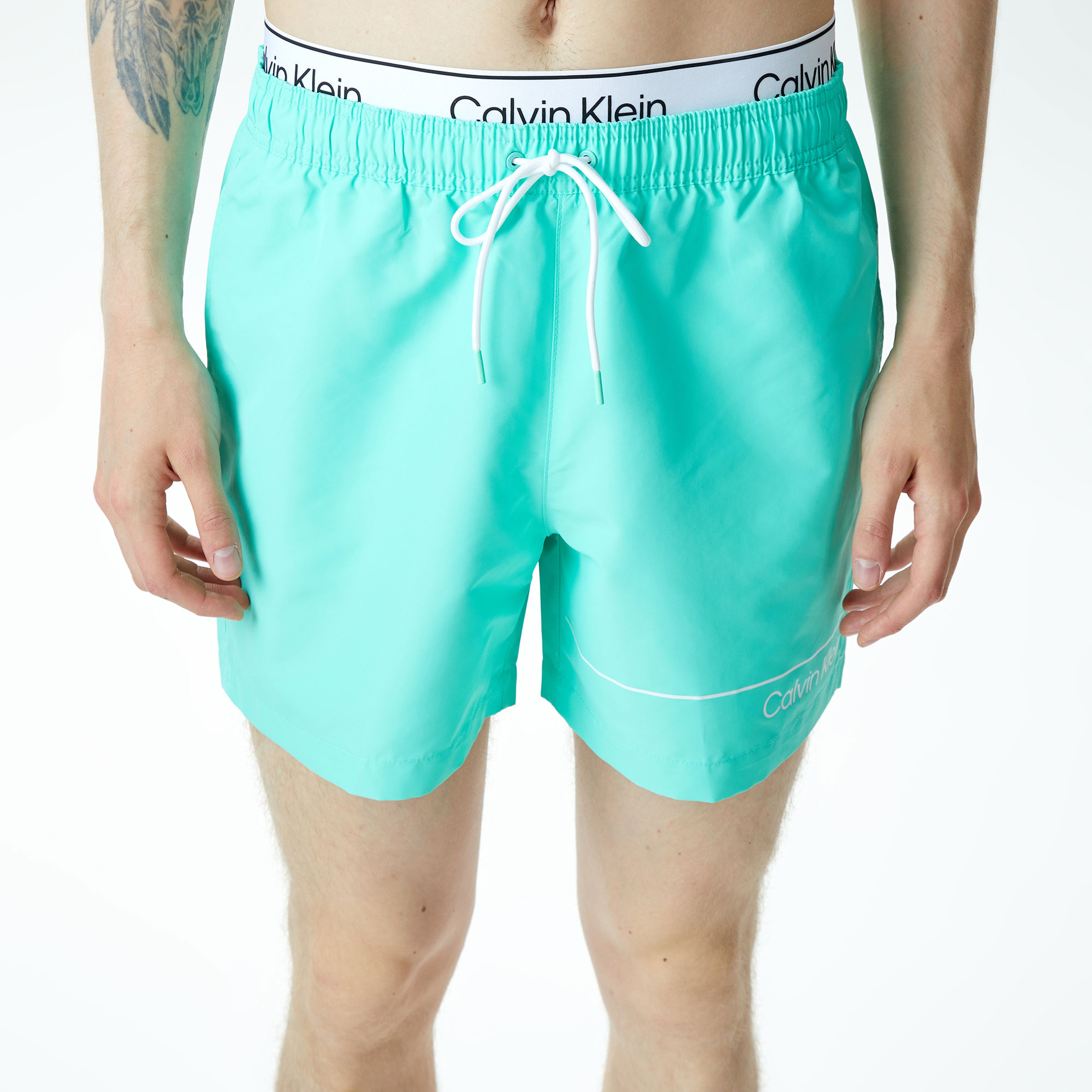 Calvin Klein Meta Legacy Erkek Yeşil Mayo Şort