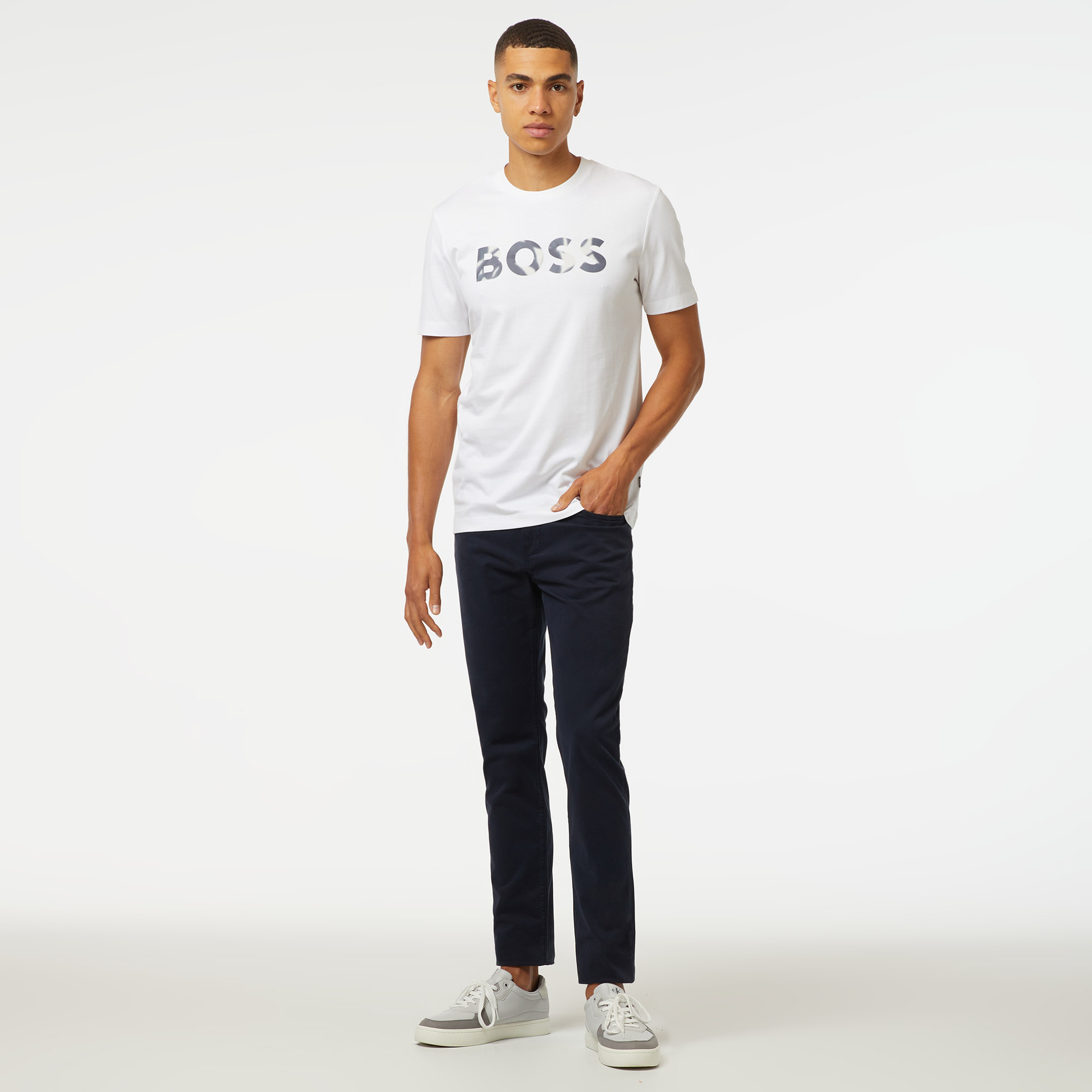 Boss Thompson 15 Erkek Beyaz T-Shirt