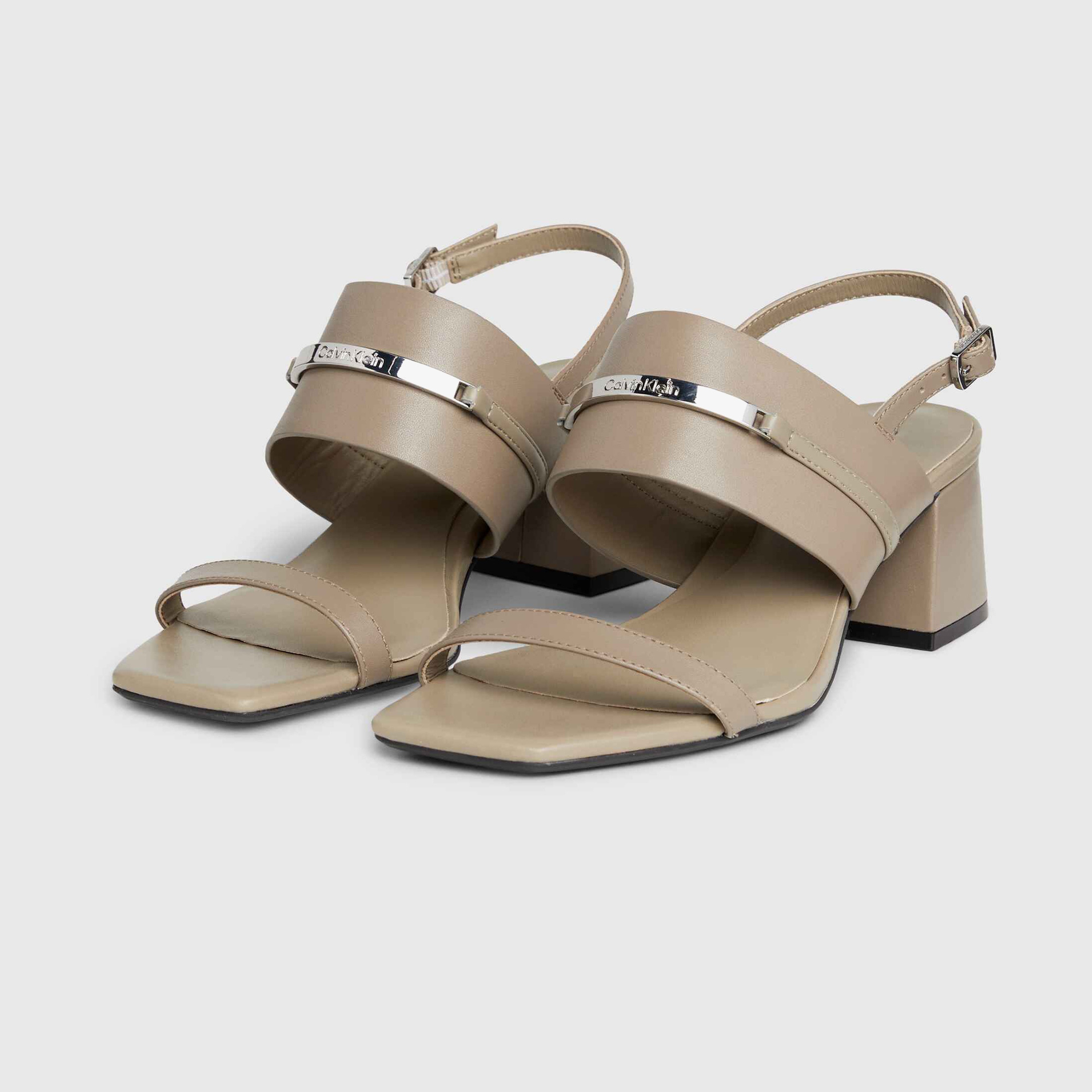 Calvin Klein Squared Block Heel Kadın Gri Topuklu Ayakkabı