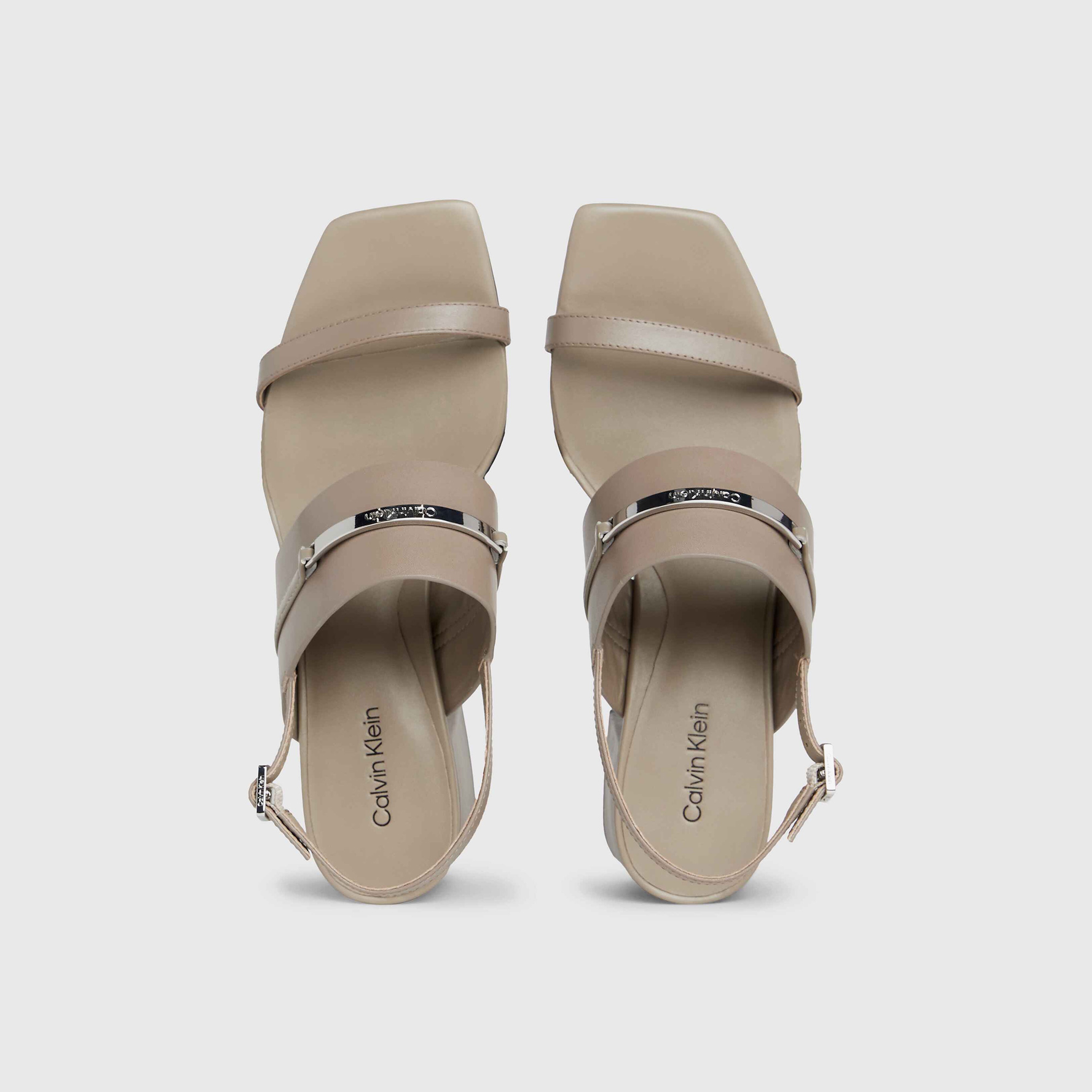 Calvin Klein Squared Block Heel Kadın Gri Topuklu Ayakkabı