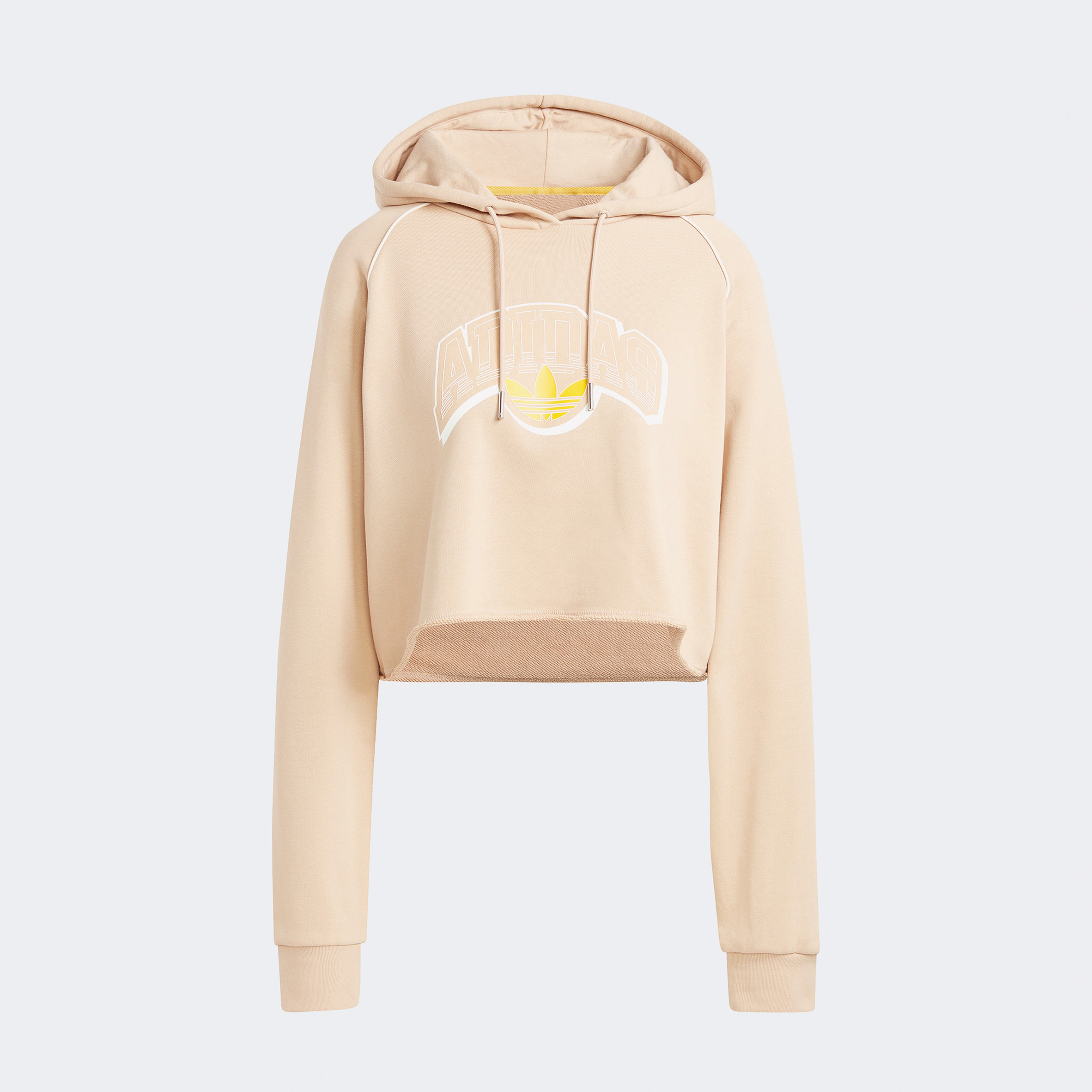 adidas Crop Hoodie Kadın Bej Sweatshirt