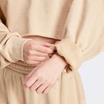 adidas Crop Hoodie Kadın Bej Sweatshirt