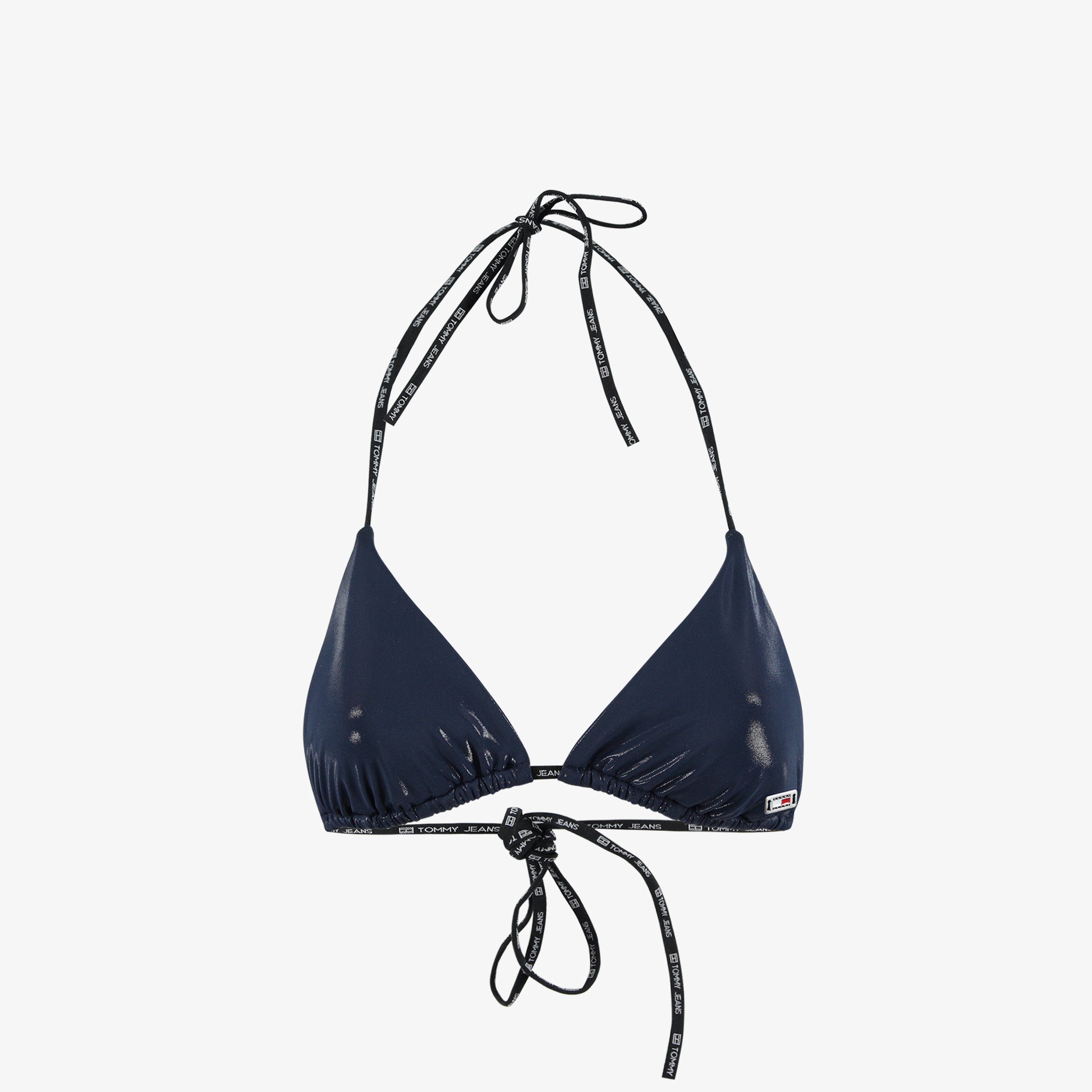 Tommy Hilfiger Triangle Wrap Around Kadın Siyah Bikini Üstü