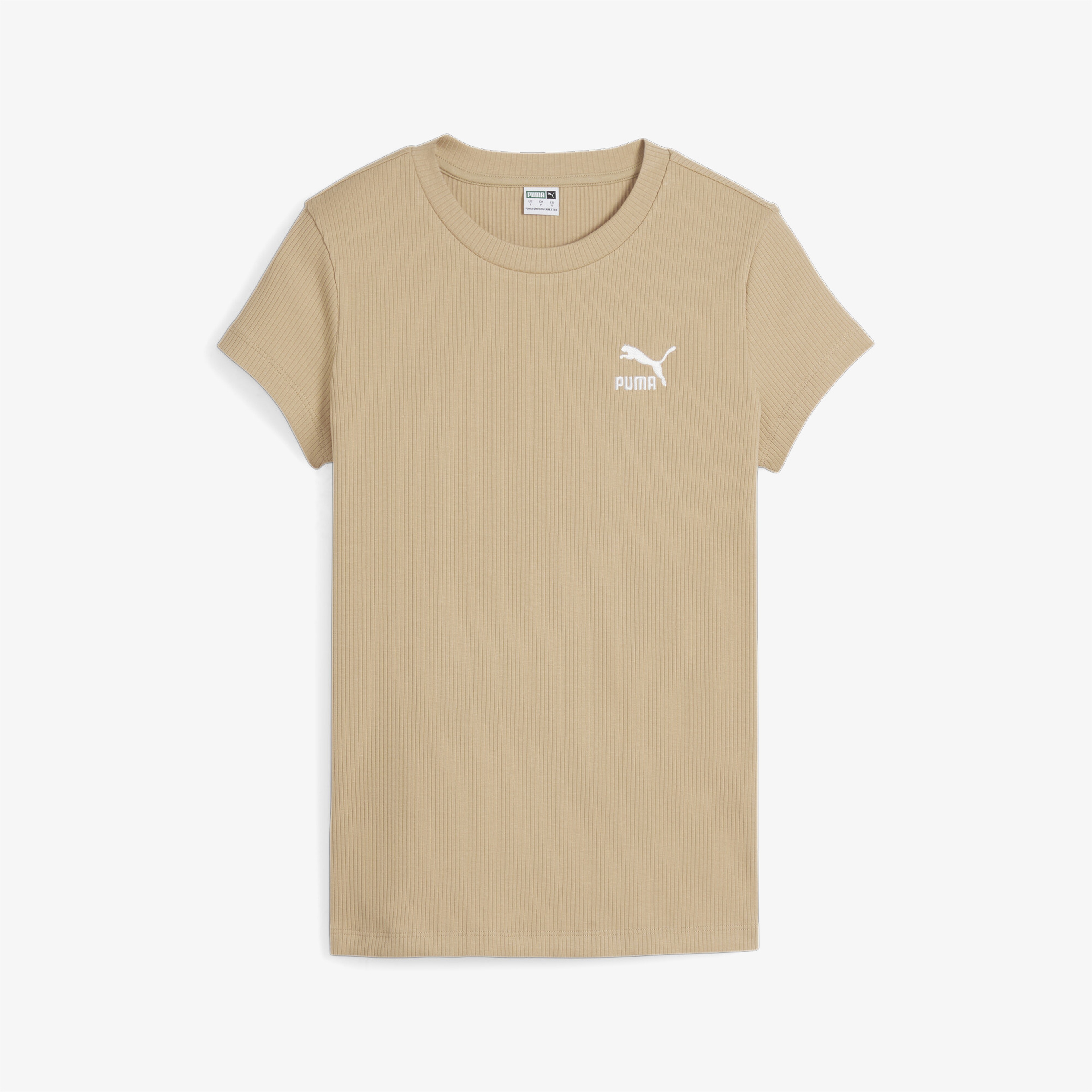 Puma Classics Ribbed Kadın Kahverengi T-Shirt