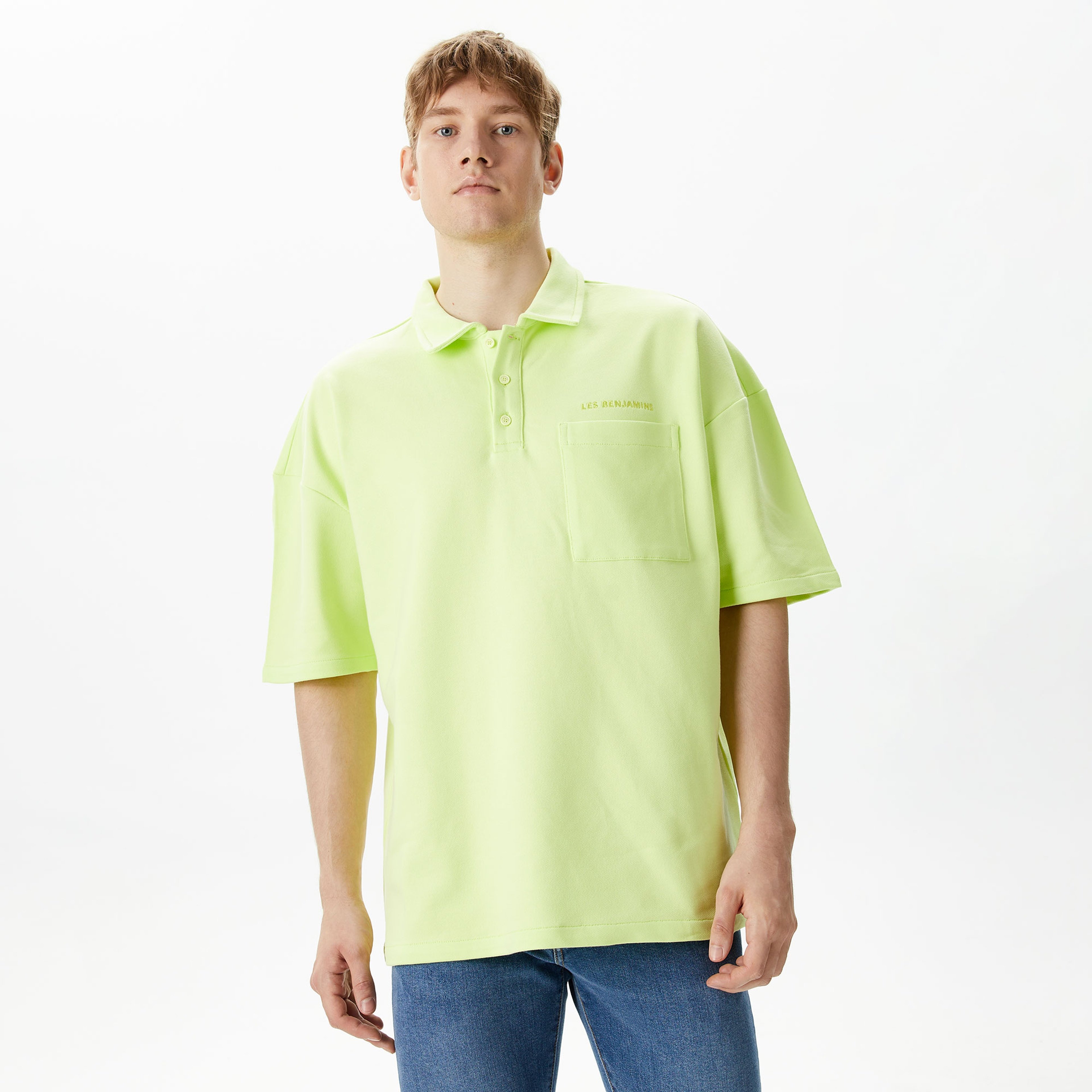 Les Benjamins Essentials 301 Erkek Yeşil Polo T-Shirt