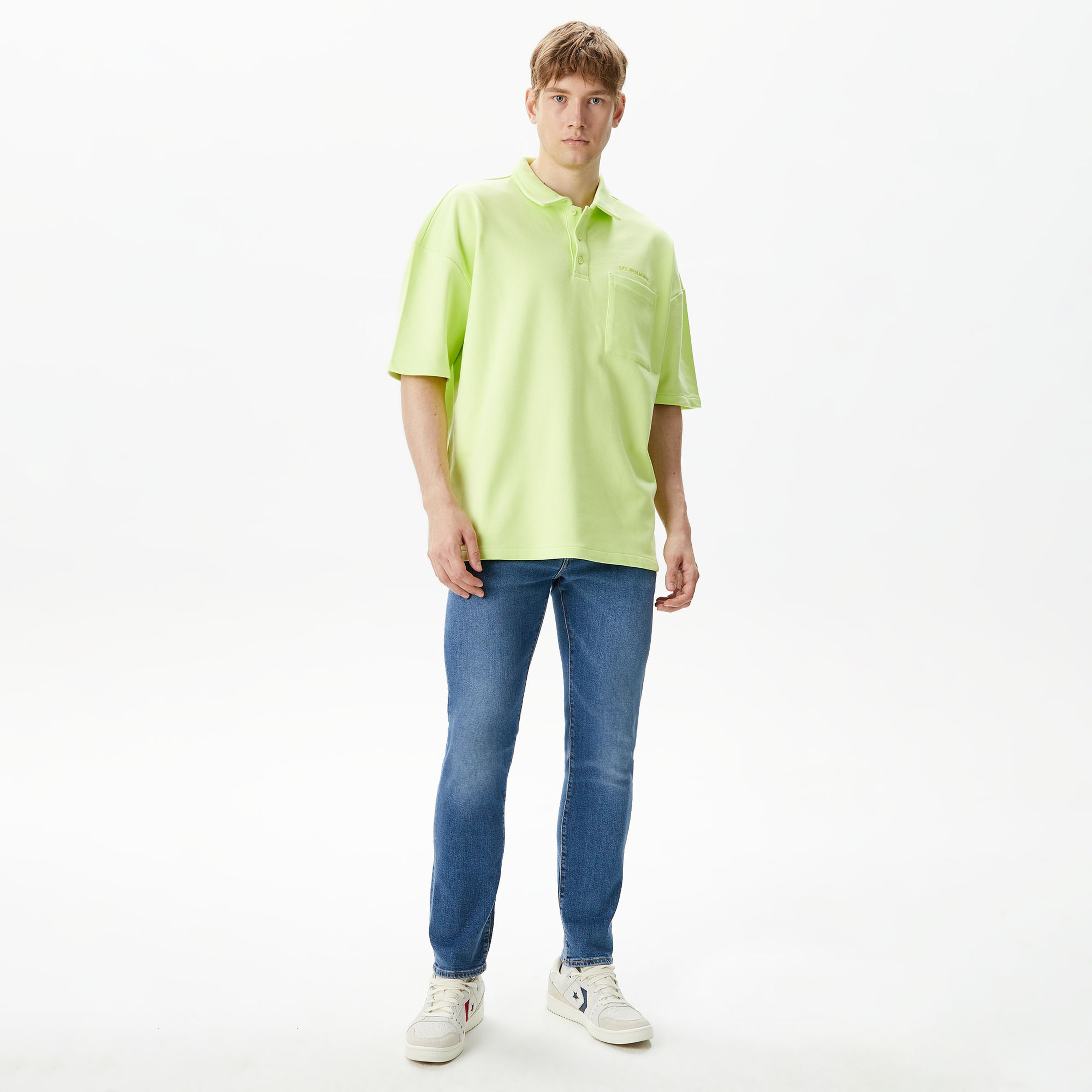 Les Benjamins Essentials 301 Erkek Yeşil Polo T-Shirt
