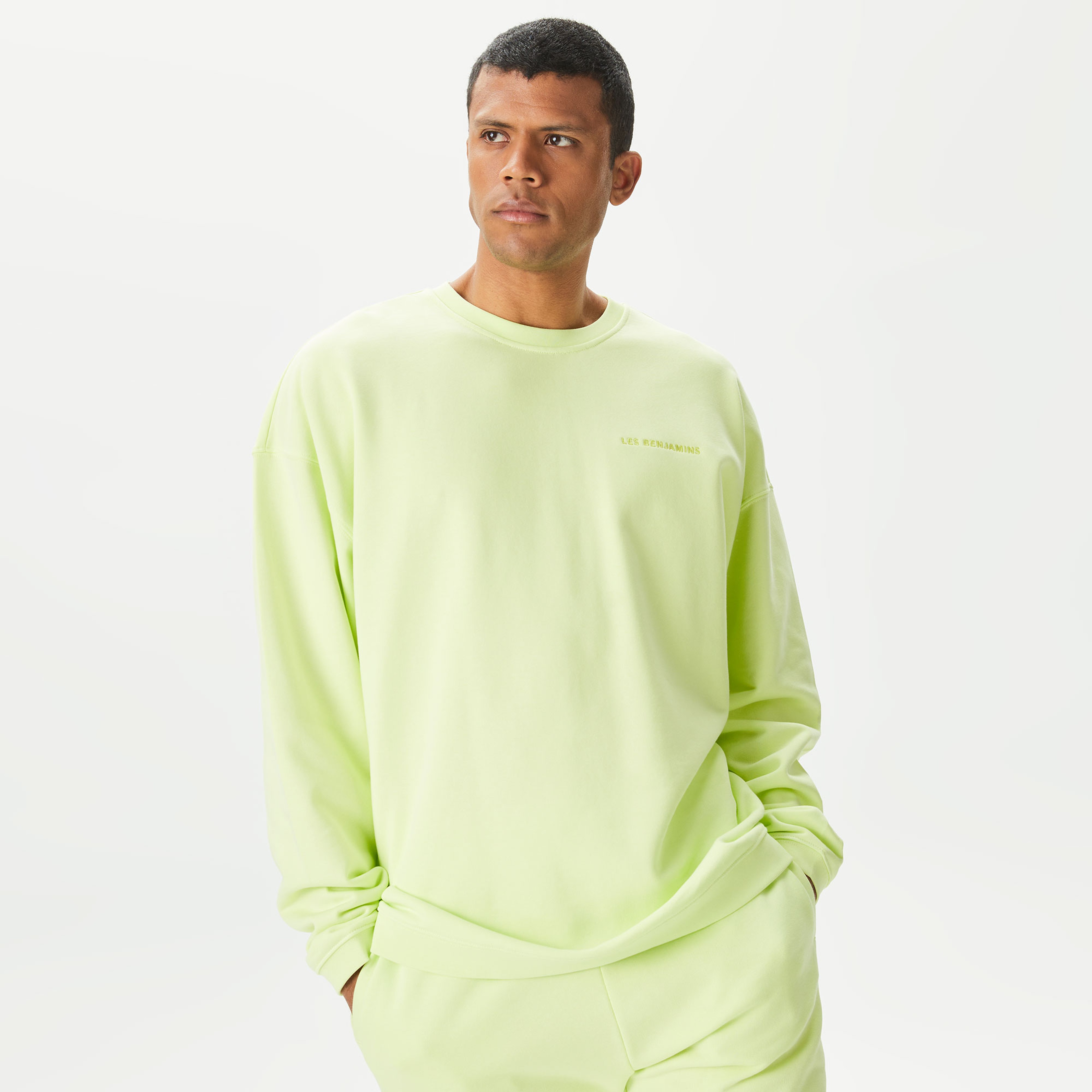 Les Benjamins Essentials 301 Erkek Yeşil Sweatshirt