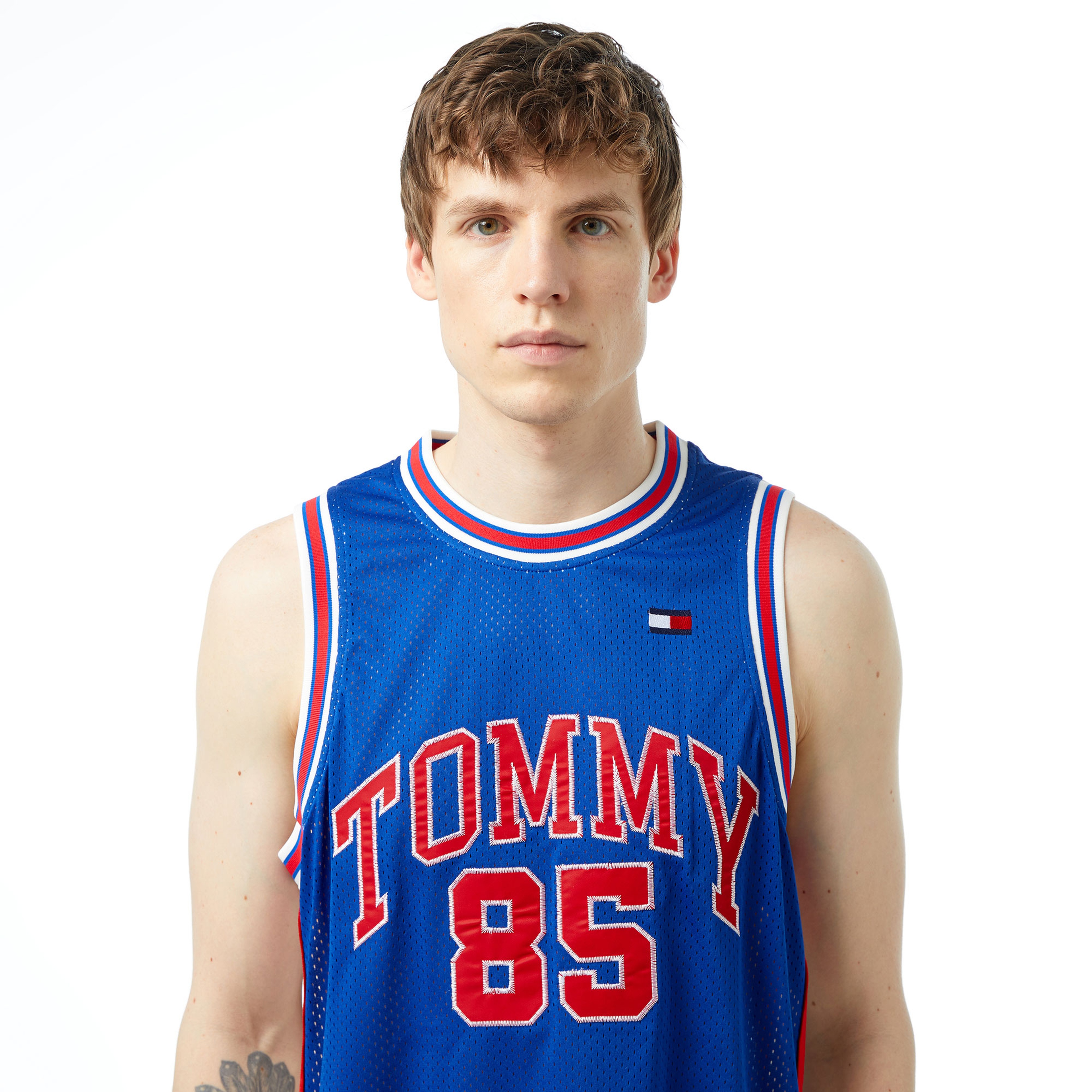 Tommy Jeans Tju Archive Games Bball Jersey Erkek Mavi Sweatshirt