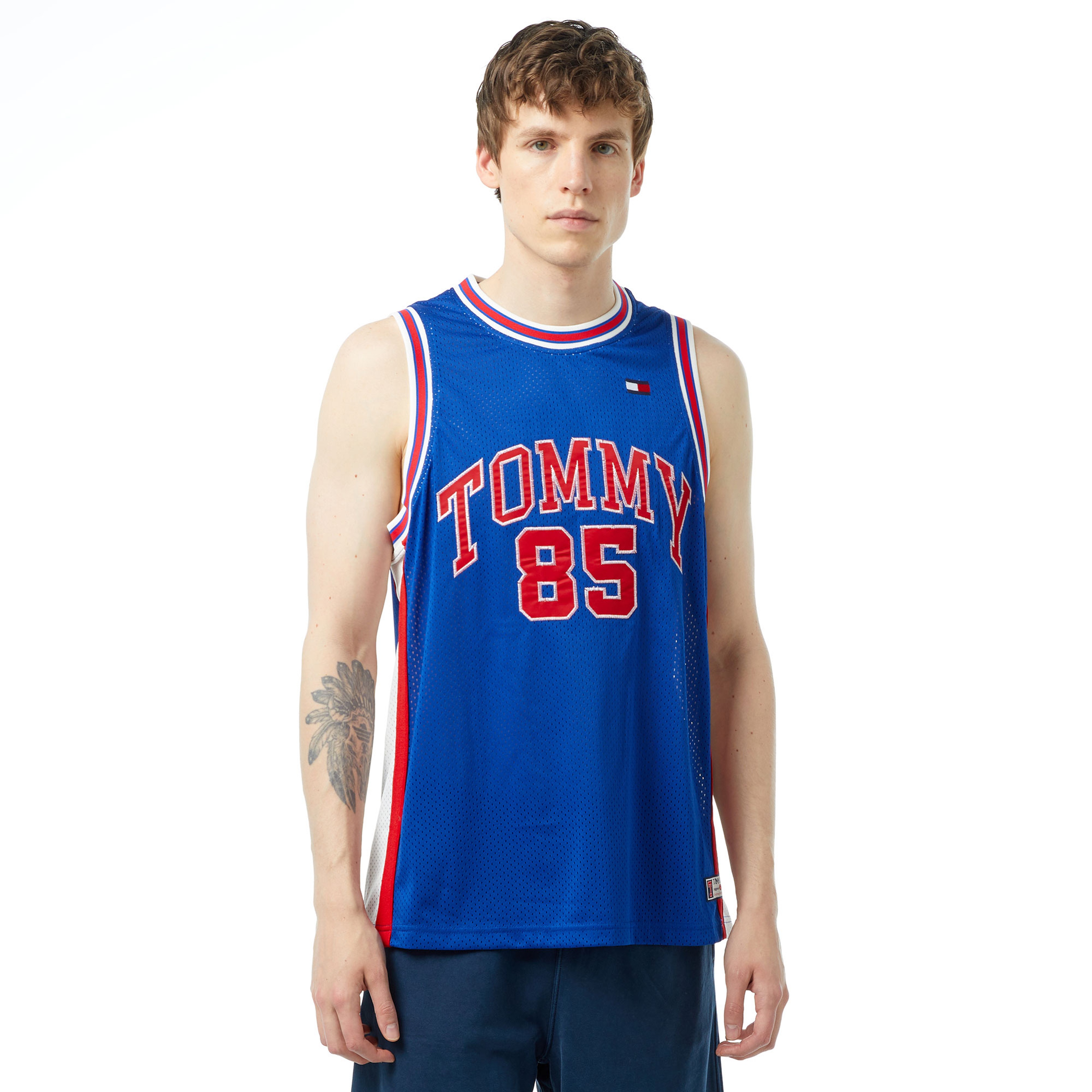 Tommy Jeans Tju Archive Games Bball Jersey Erkek Mavi Sweatshirt