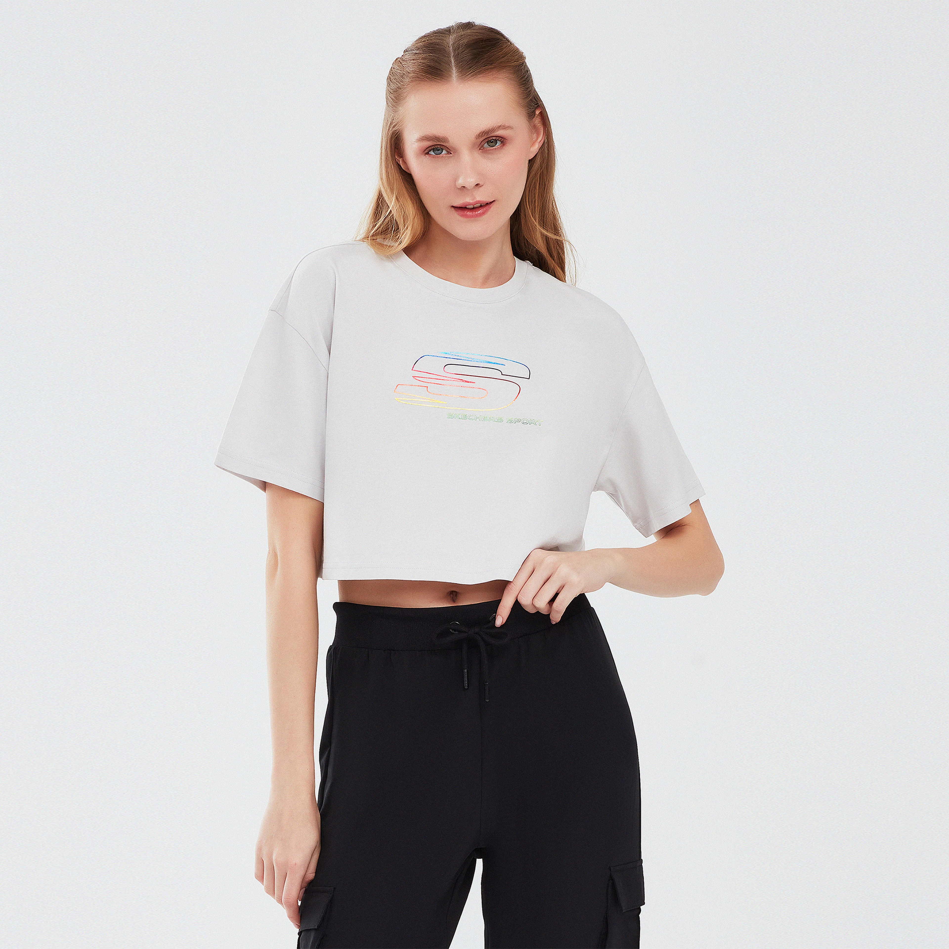 Skechers Graphic Kadın Gri T-Shirt