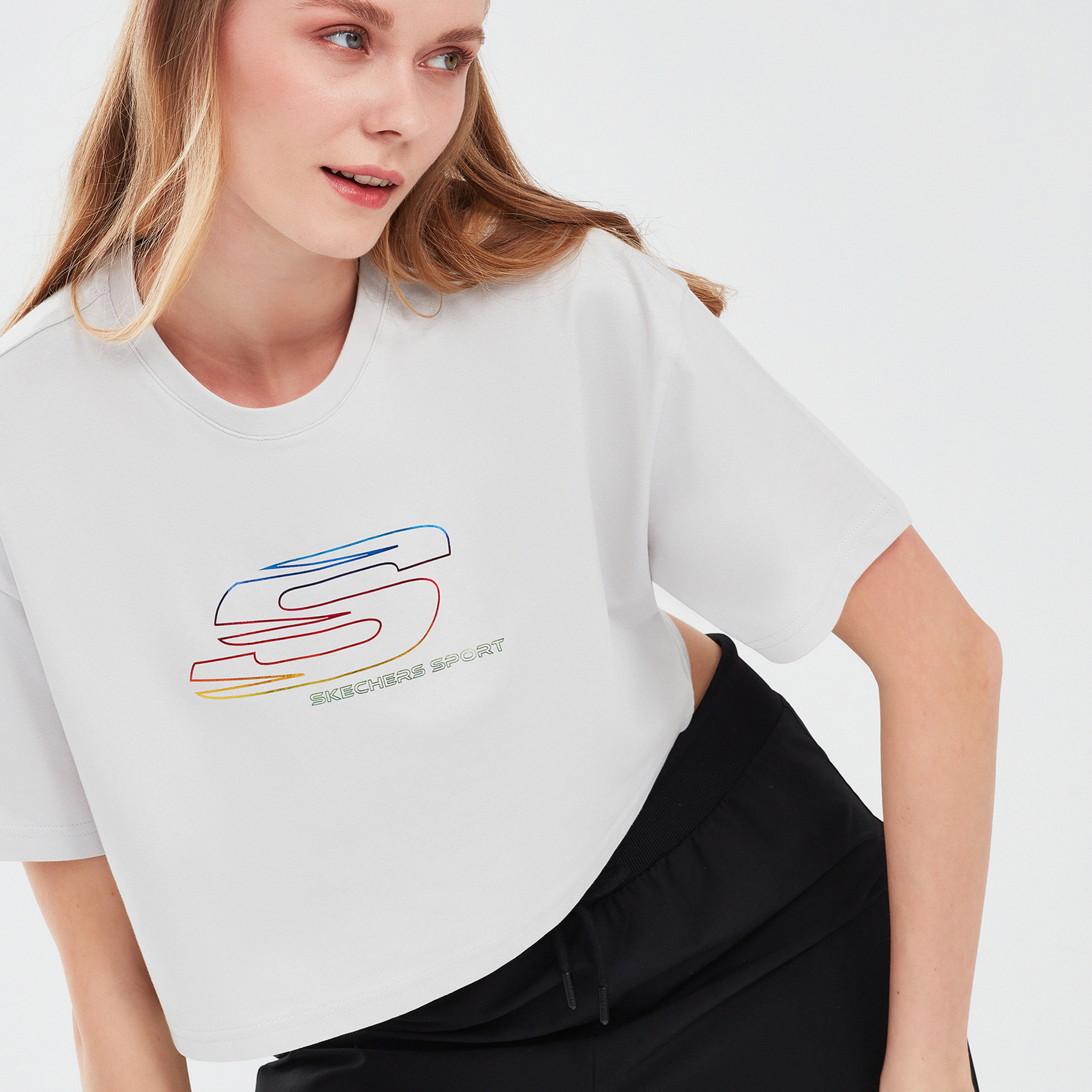 Skechers Graphic Kadın Gri T-Shirt