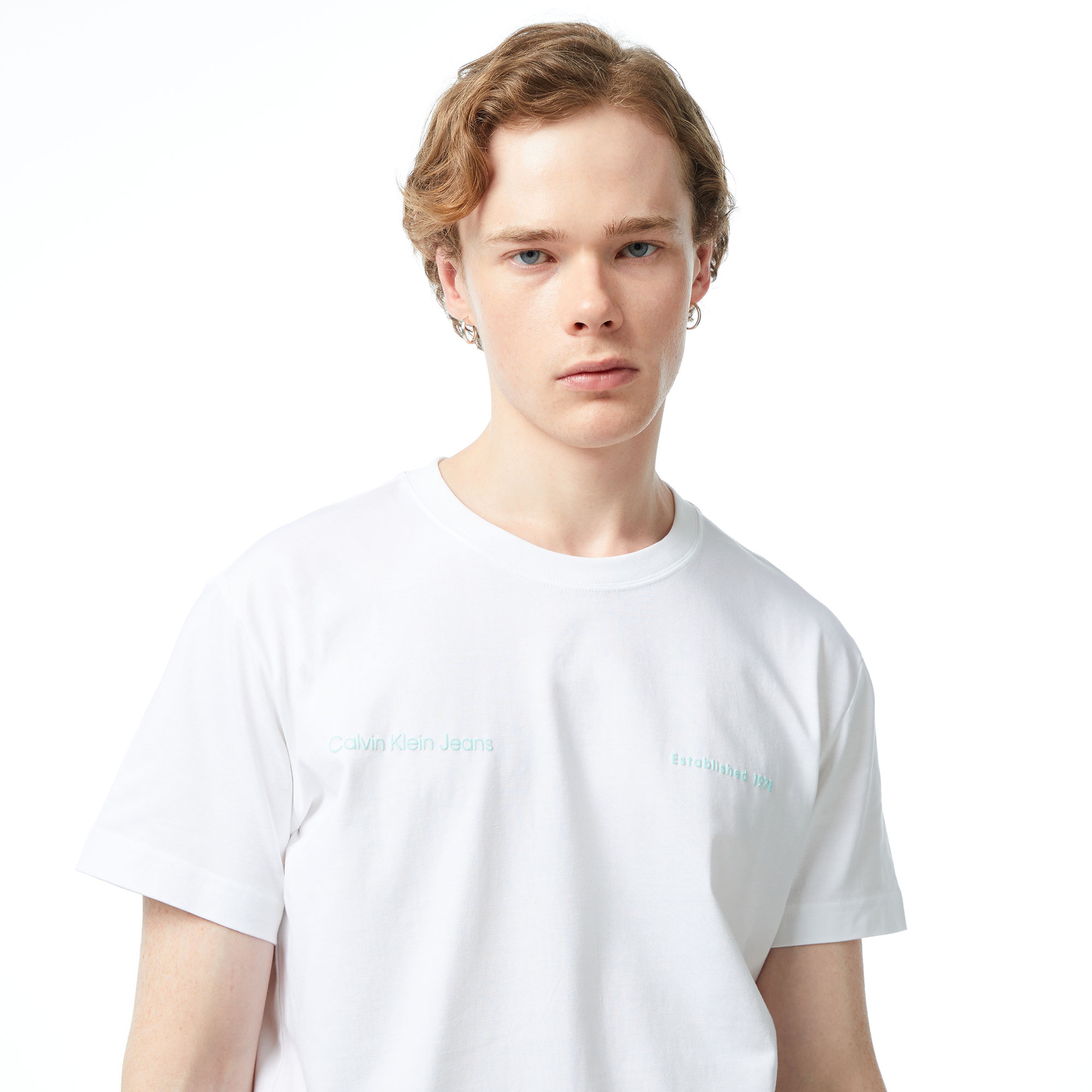 Calvin Klein Jeans Diffused Erkek Beyaz T-Shirt