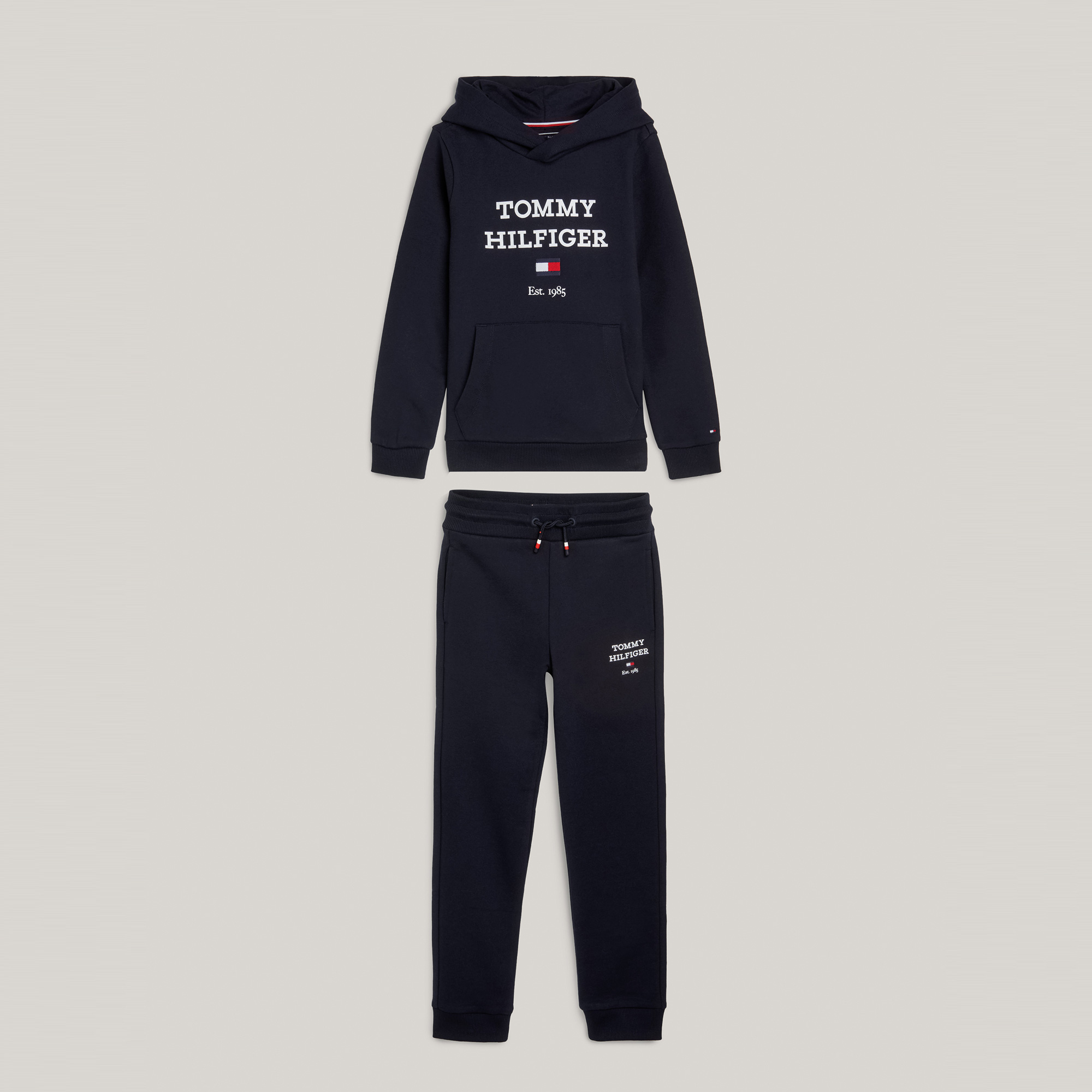 Tommy Hilfiger Logo Hoodie Erkek Çocuk Lacivert Eşofman Takım