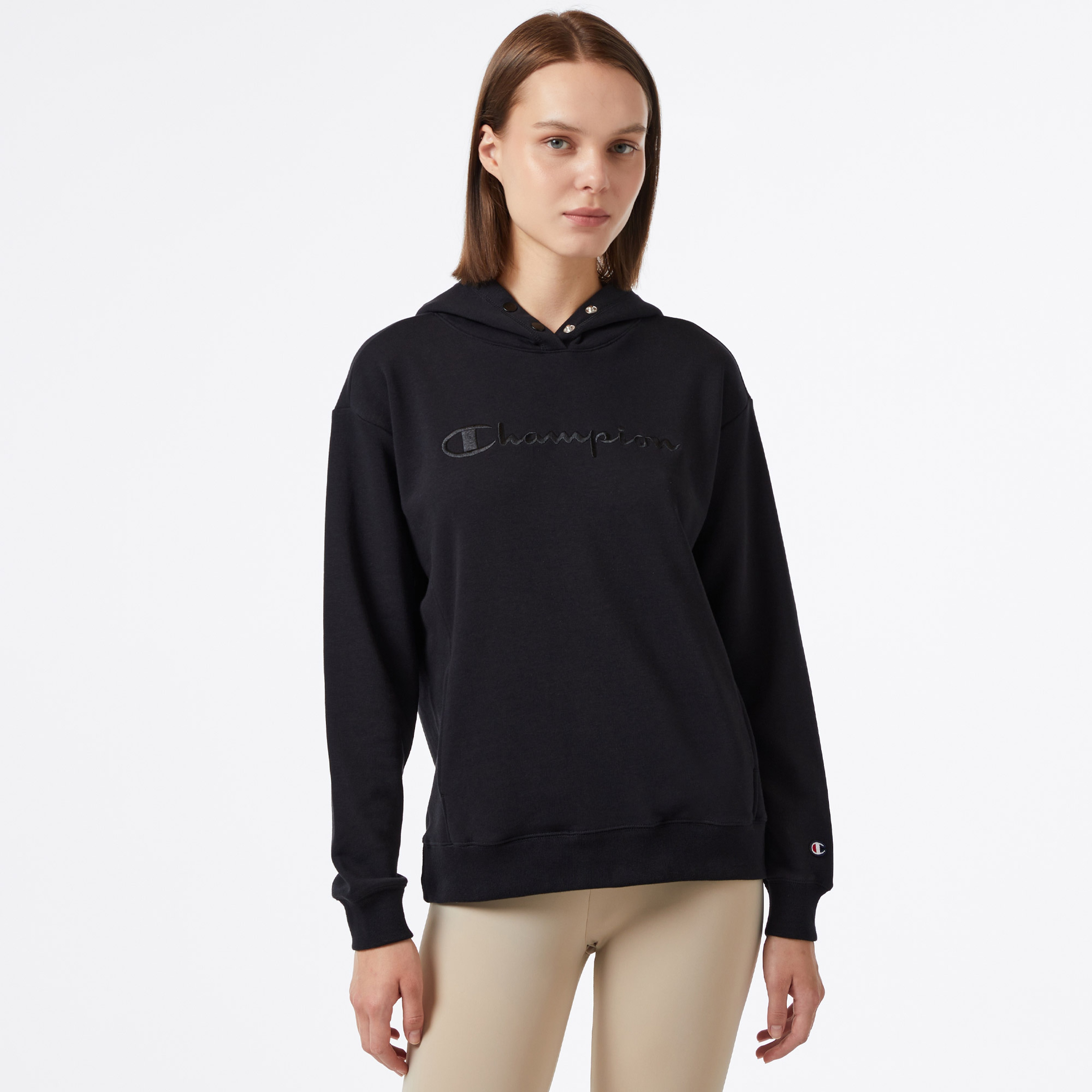 Champion Classic Kadın Siyah Hoodie