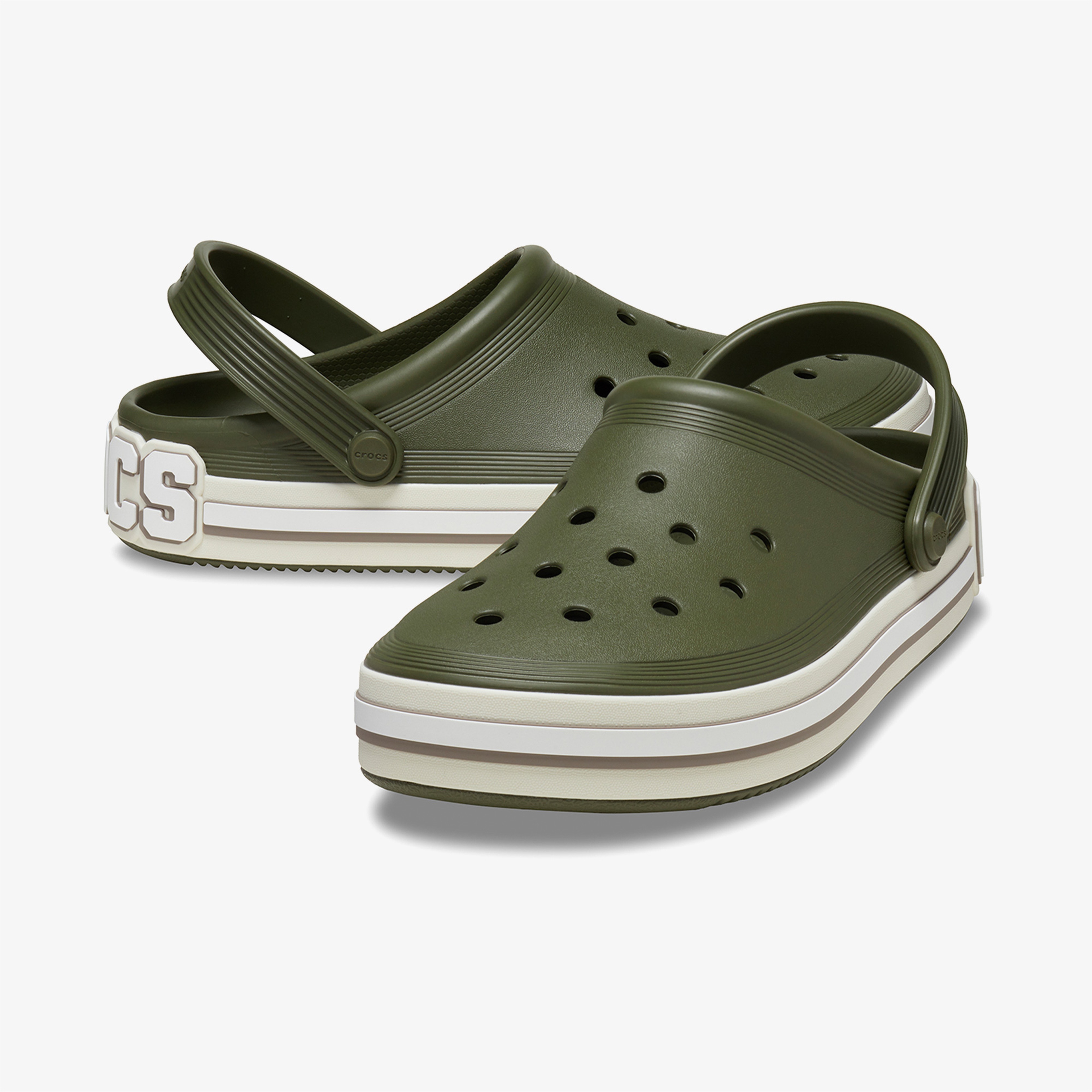 Crocs Off Court Logo Unisex Haki Terlik