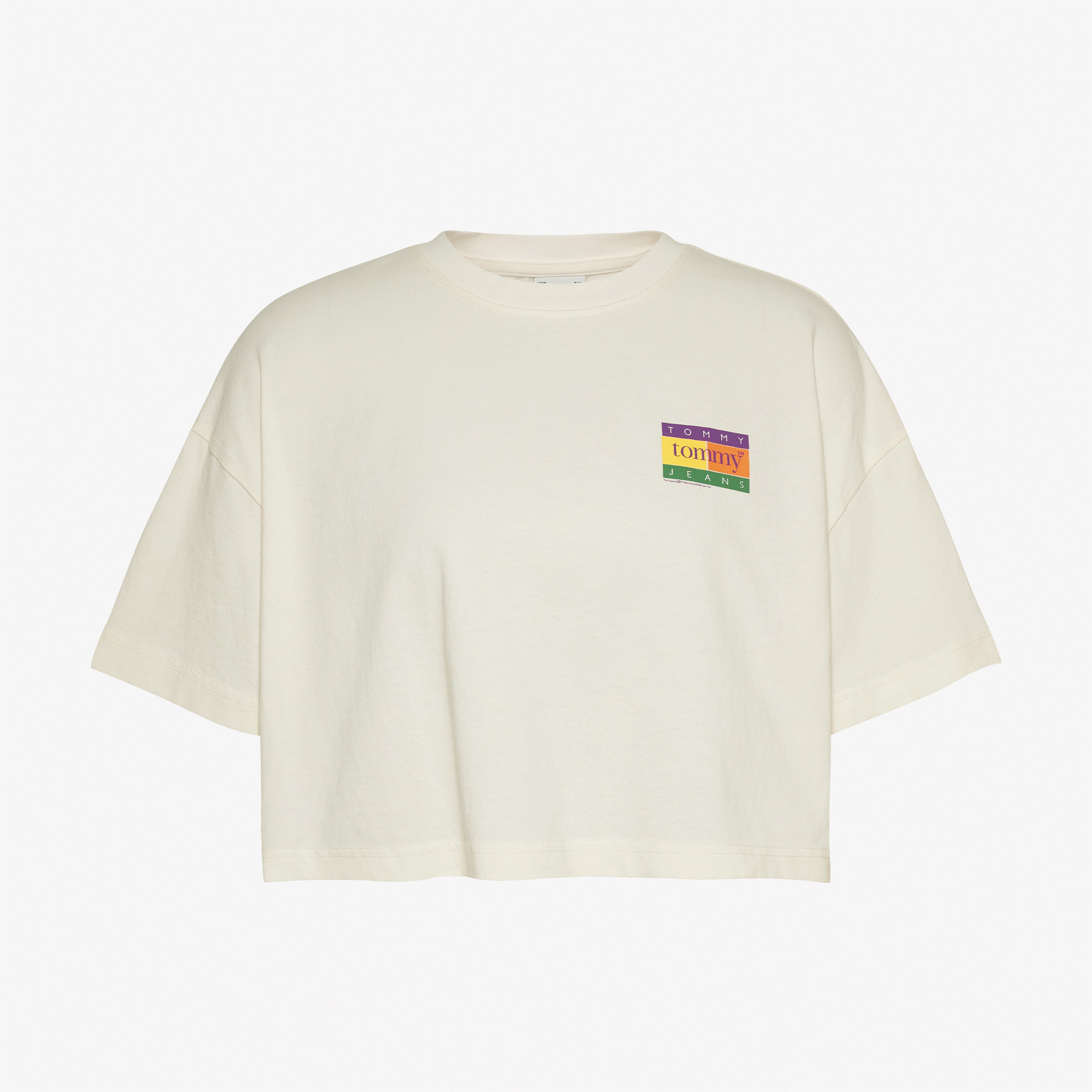 Tommy Jeans Ovs Crp Summer Flag Kadın Beyaz T-Shirt