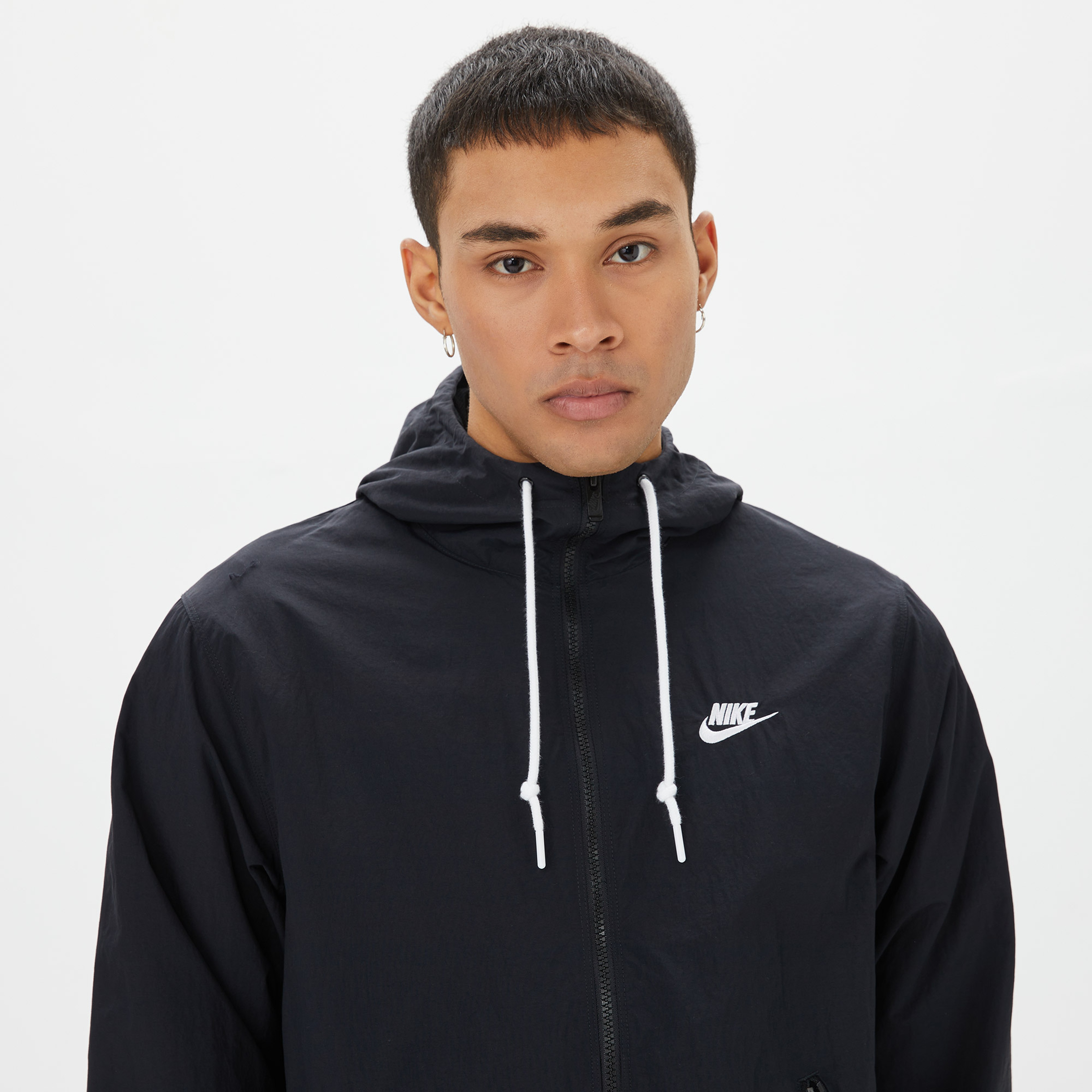 Nike Club Woven Full Zip Erkek Siyah Ceket