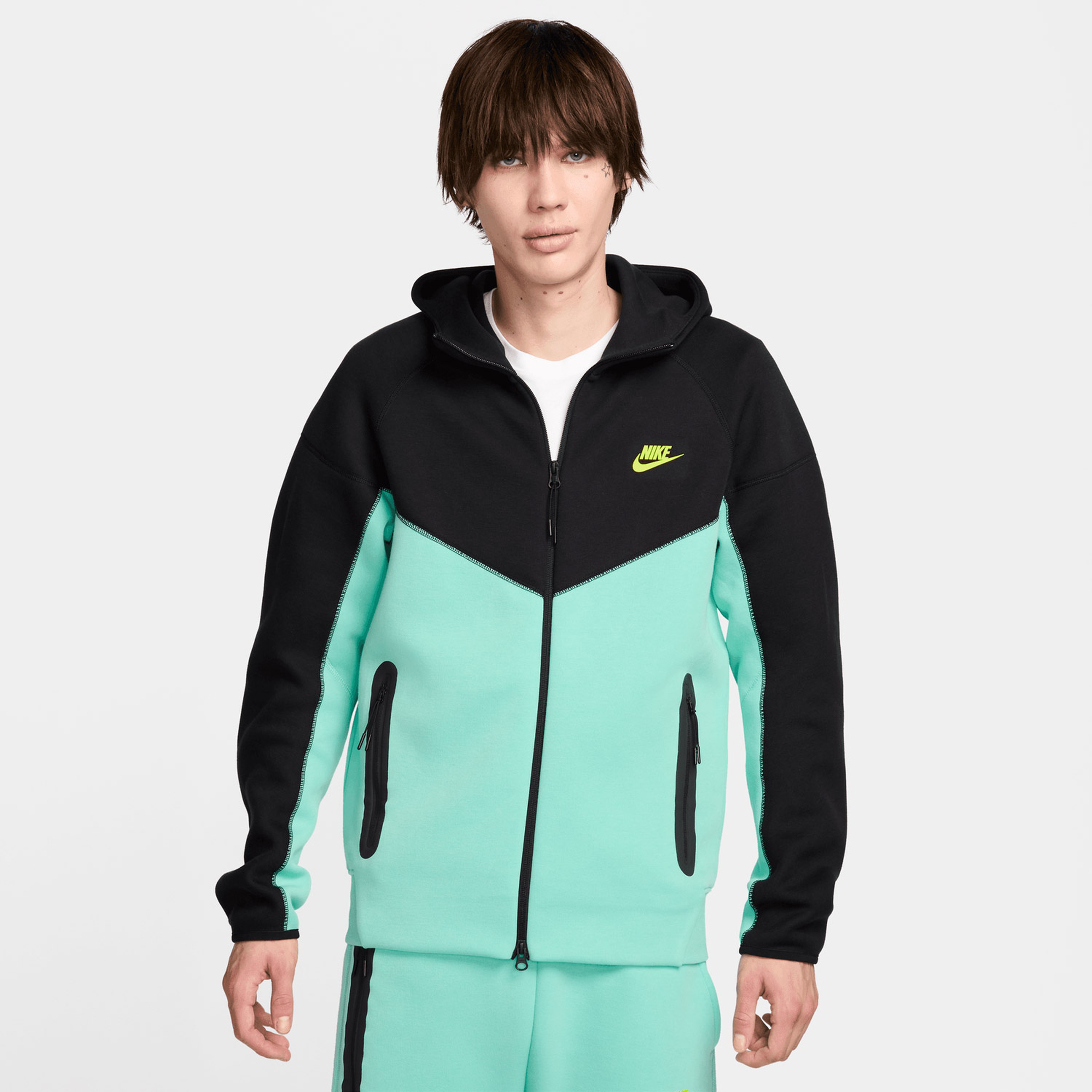 Nike Sportswear Tech Fleece Windrunner Erkek Yeşil Eşofman Üstü