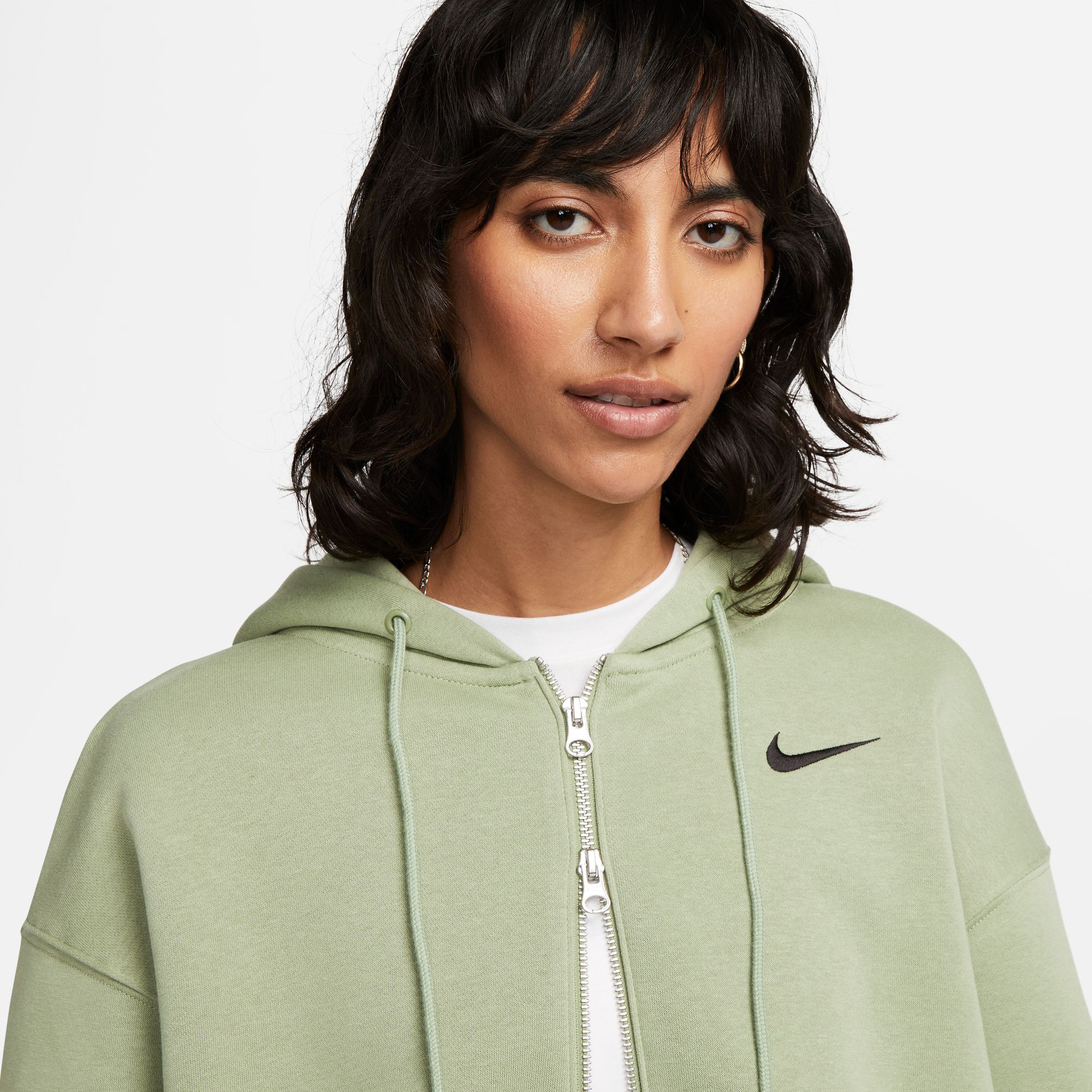 Nike Sportswear Phoenix Fleece Oversize Kadın Yeşil Eşofman Üstü
