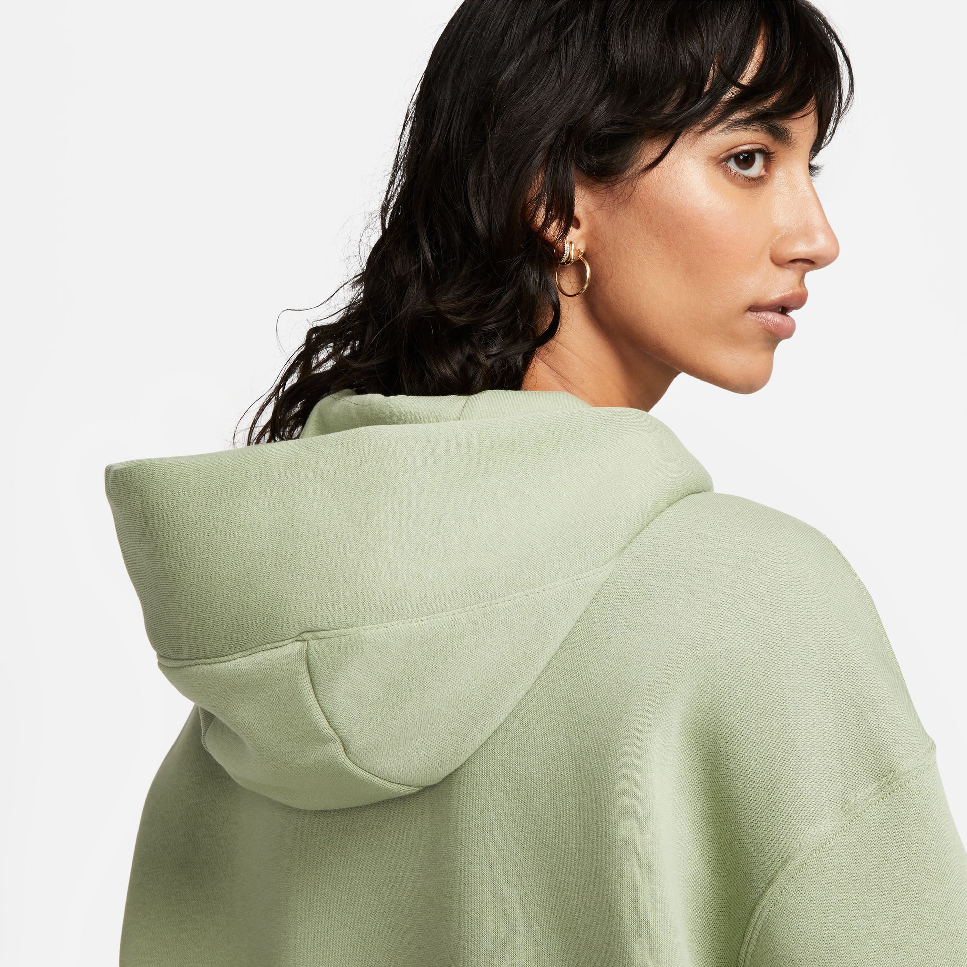 Nike Sportswear Phoenix Fleece Oversize Kadın Yeşil Eşofman Üstü