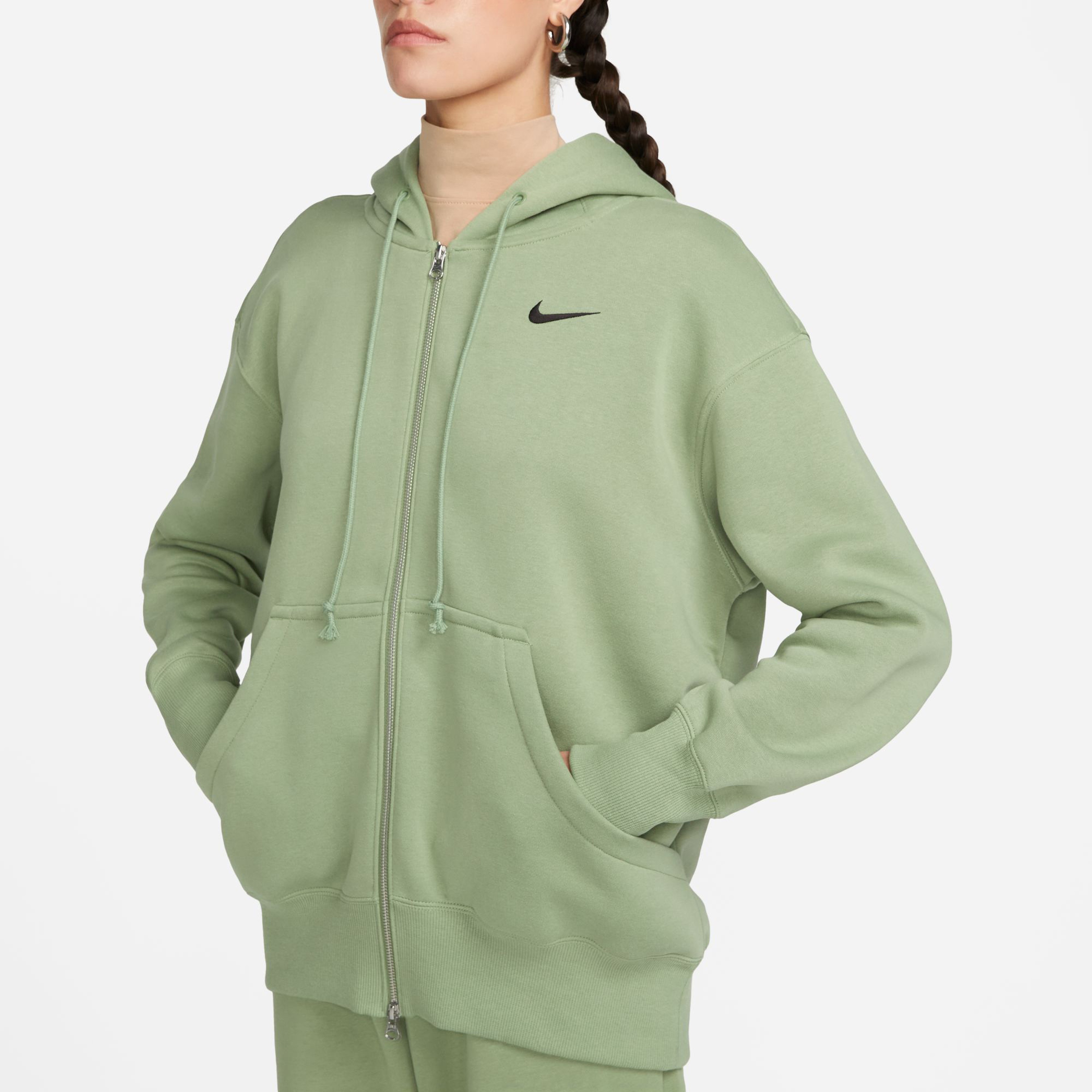 Nike Sportswear Phoenix Fleece Oversize Kadın Yeşil Eşofman Üstü