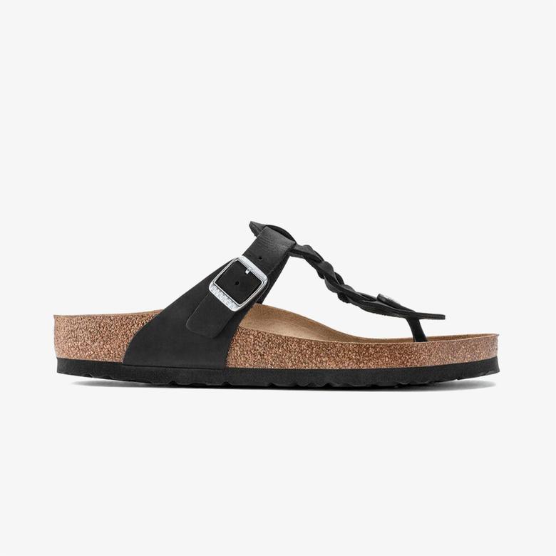 Birkenstock Gizeh Leoi Braided Kadın Siyah Terlik